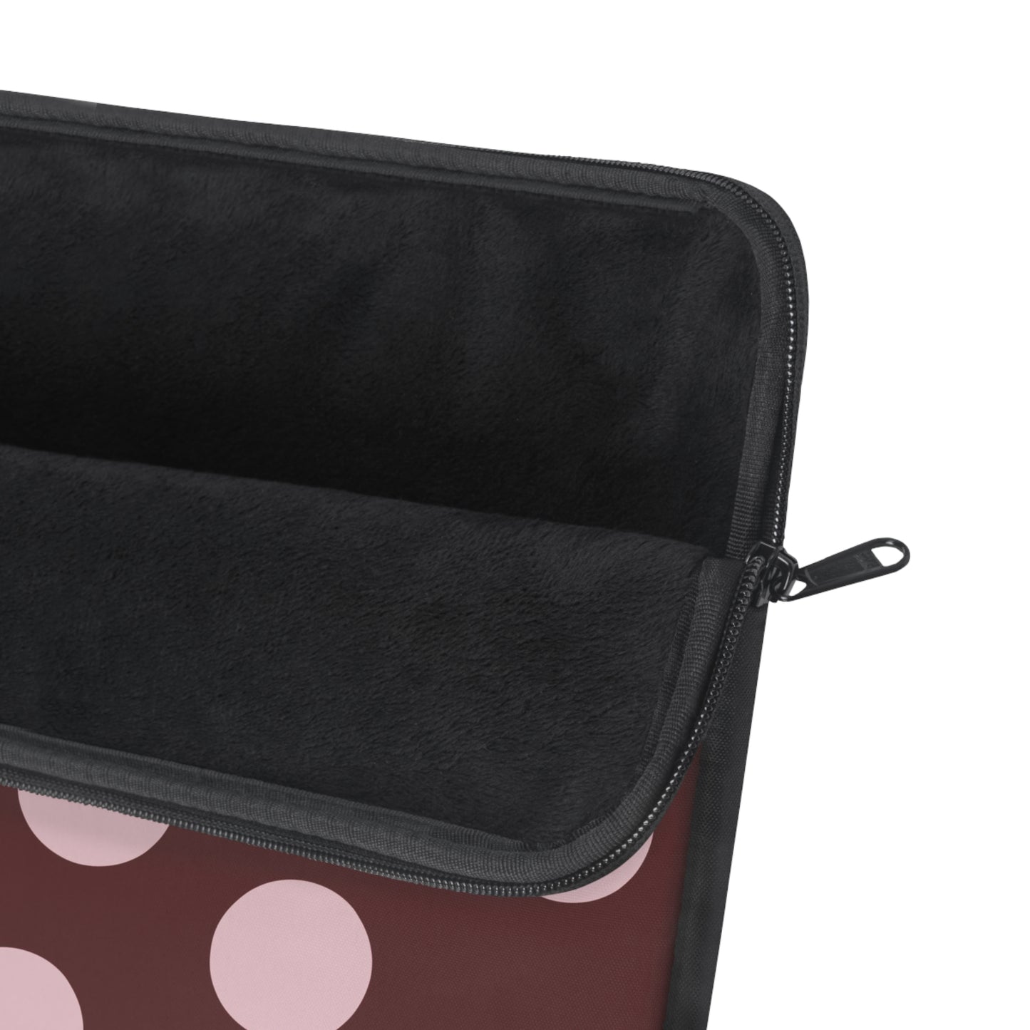 Polka Dot Laptop Sleeve — Pink Dots on Maroon Protective Case
