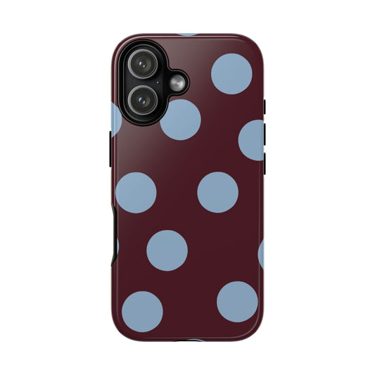 Blue & Burgundy Polka Dot Tough Phone Case