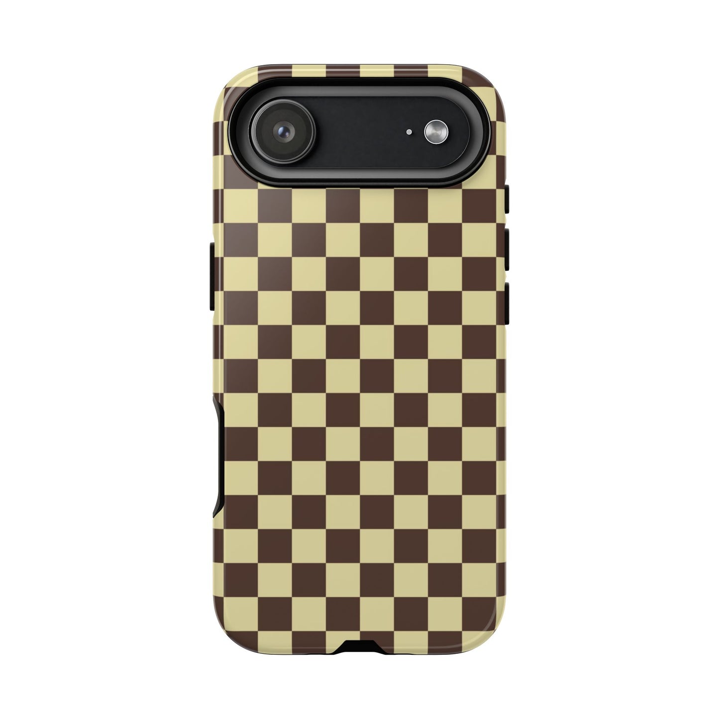 Brown & Yellow Checkered Phone Case