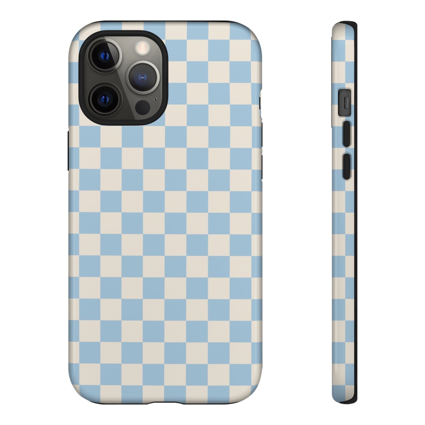 Blue & Beige Checkered Phone Case