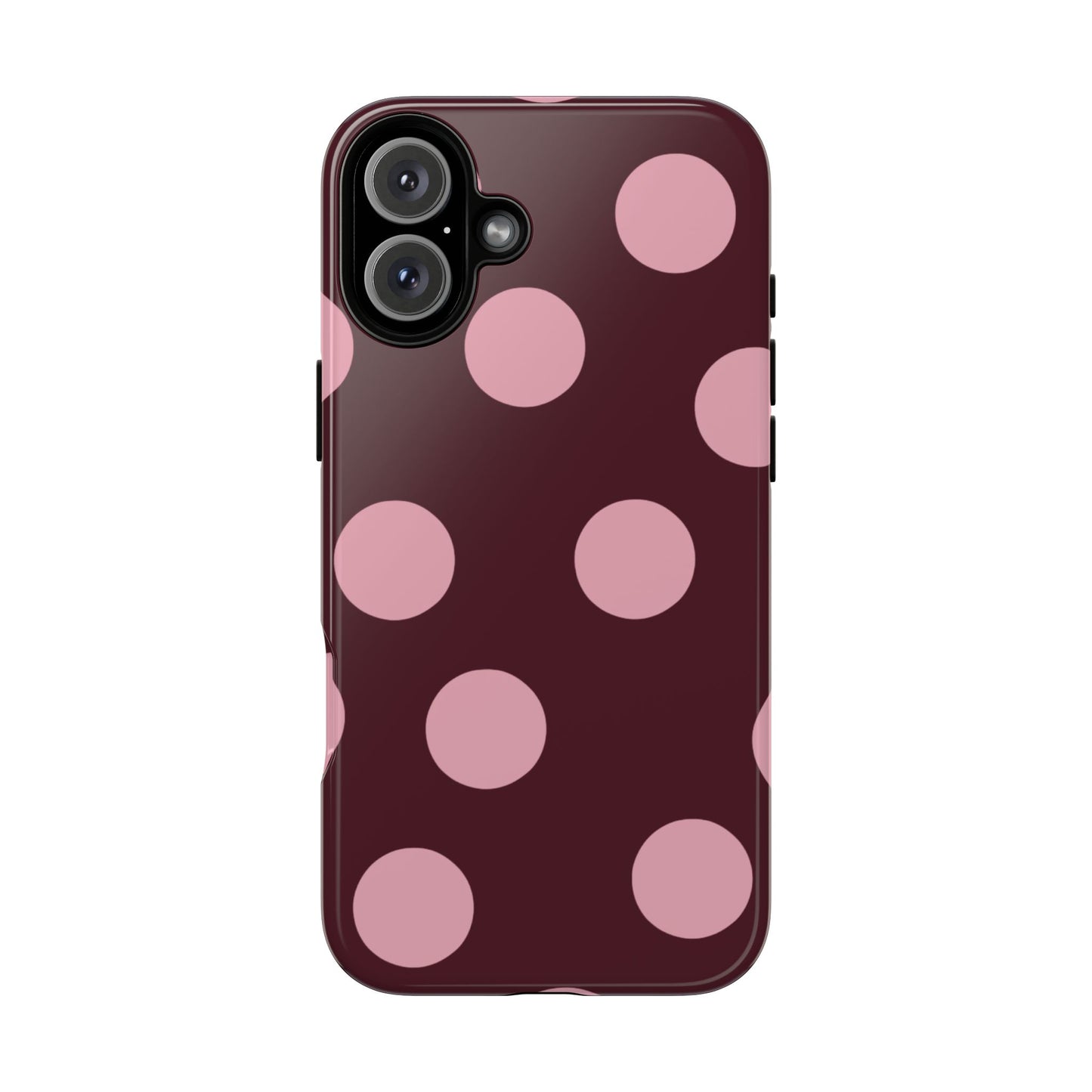 Burgundy & Pink Polka Dot Tough Phone Case