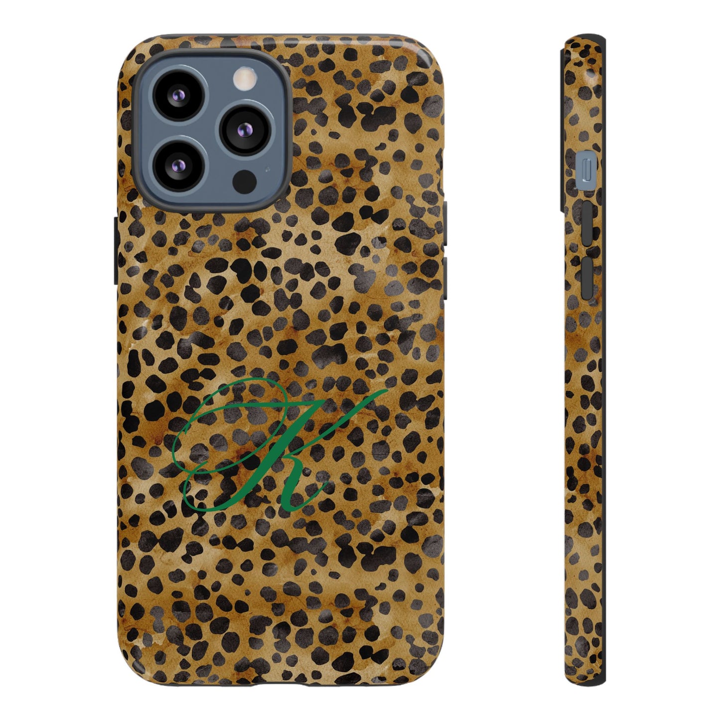 Personalized Initial Leopard Monogram Tough Case
