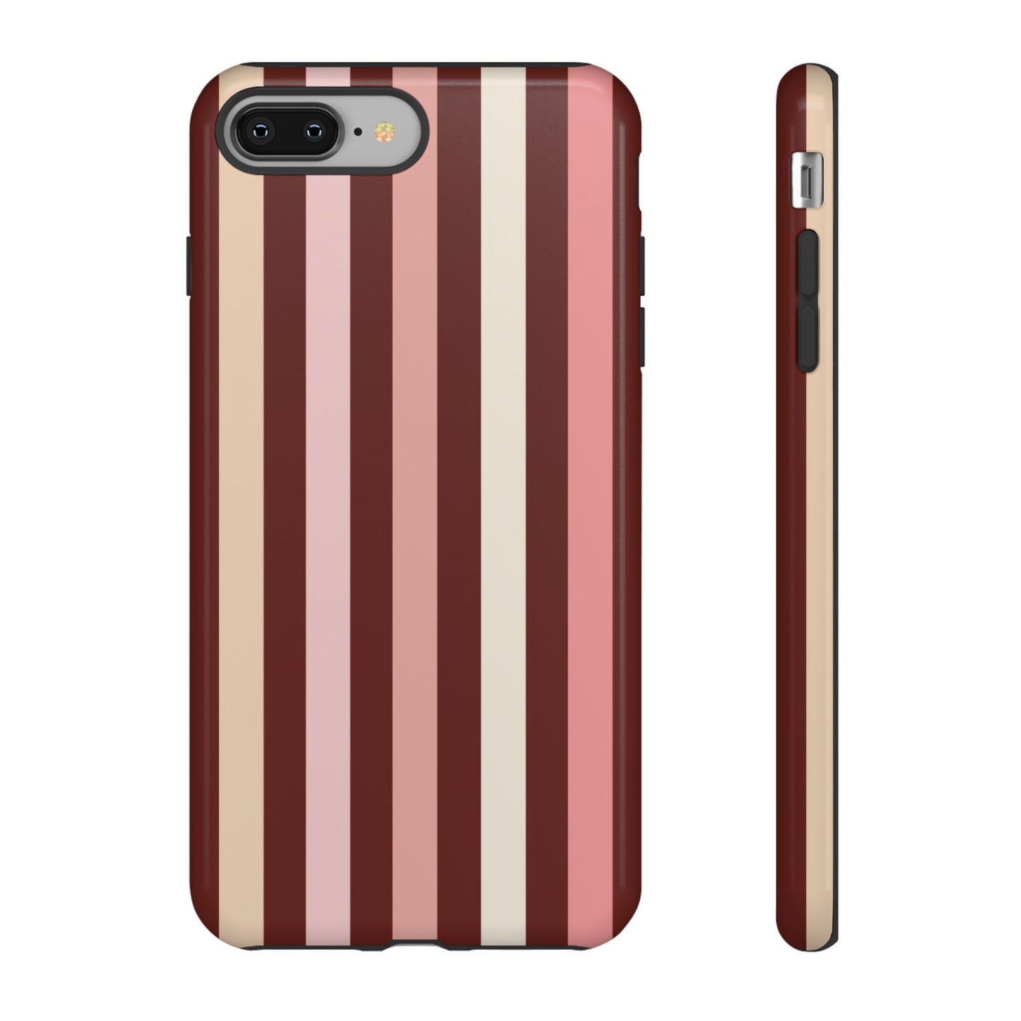 Burgundy Striped Tough Phone Case