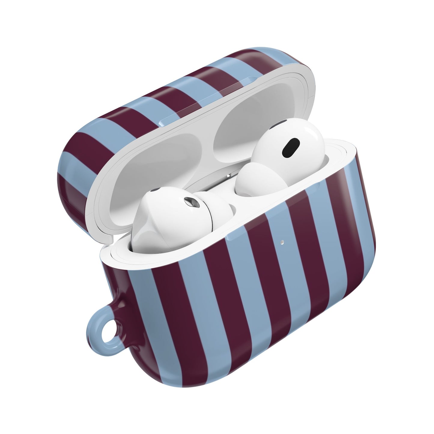 Striped AirPod Case — Blue & Burgundy Protective Cover