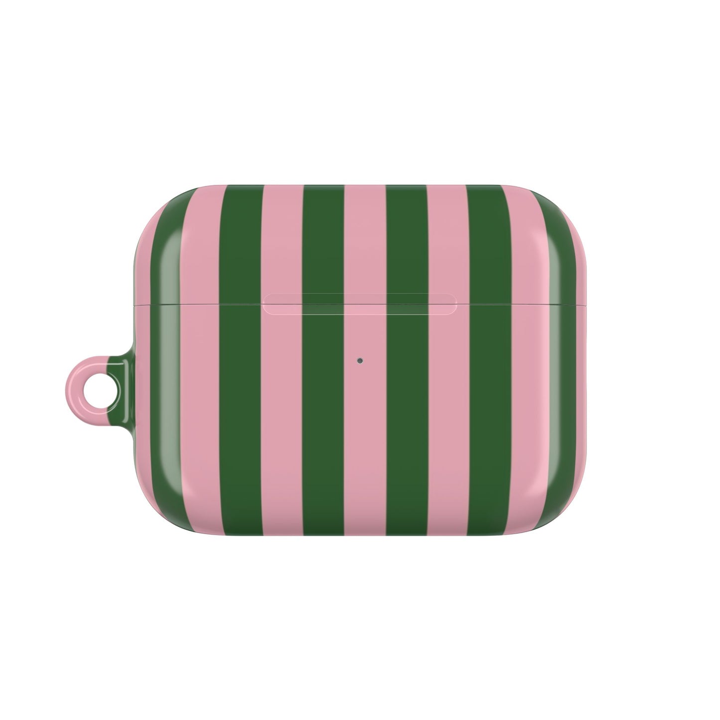 AirPods Case — Pink & Green Vertical Stripe Protective Cover