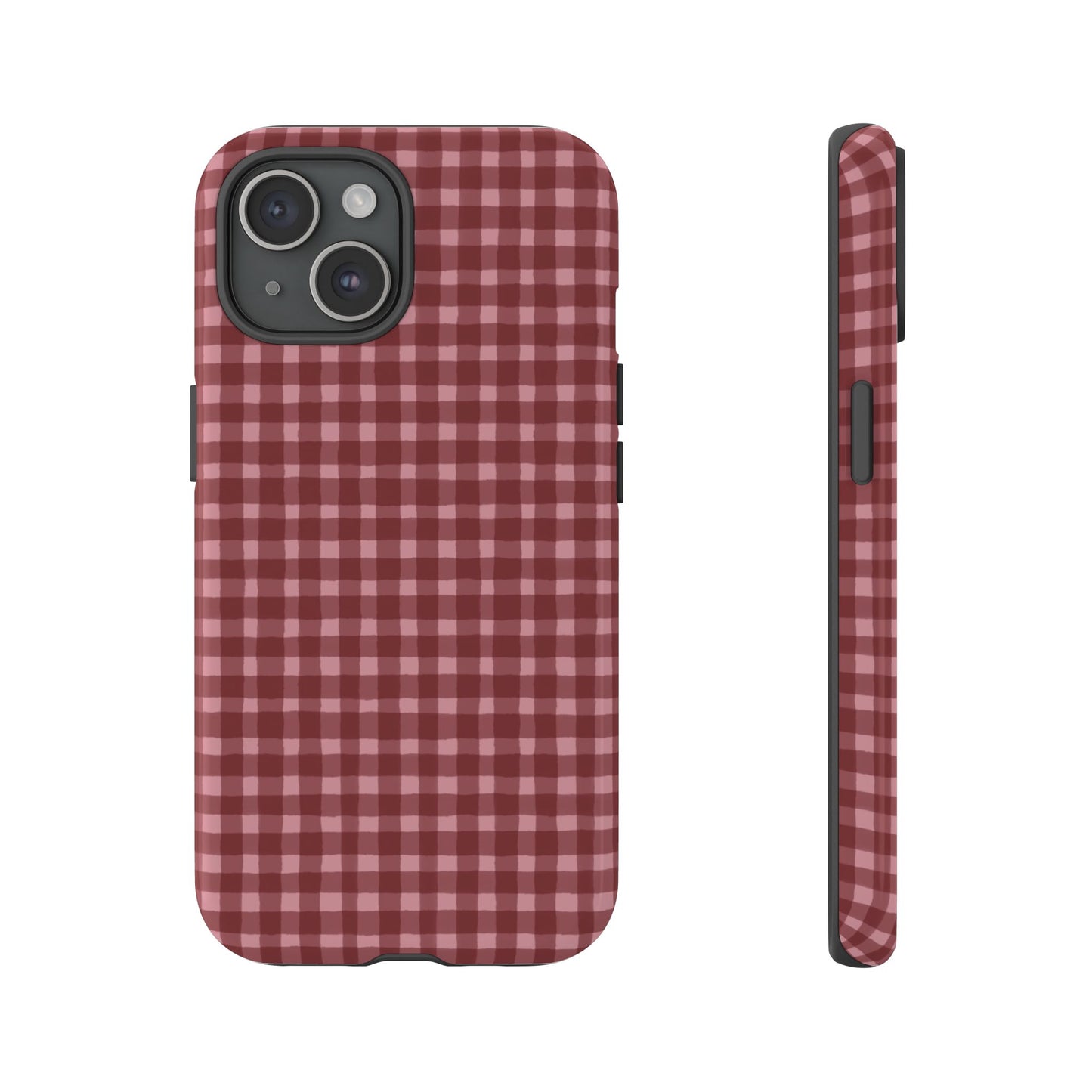 Gingham Burgundy Tough Phone Case