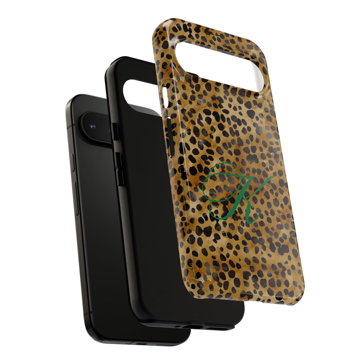 Personalized Initial Leopard Monogram Tough Case