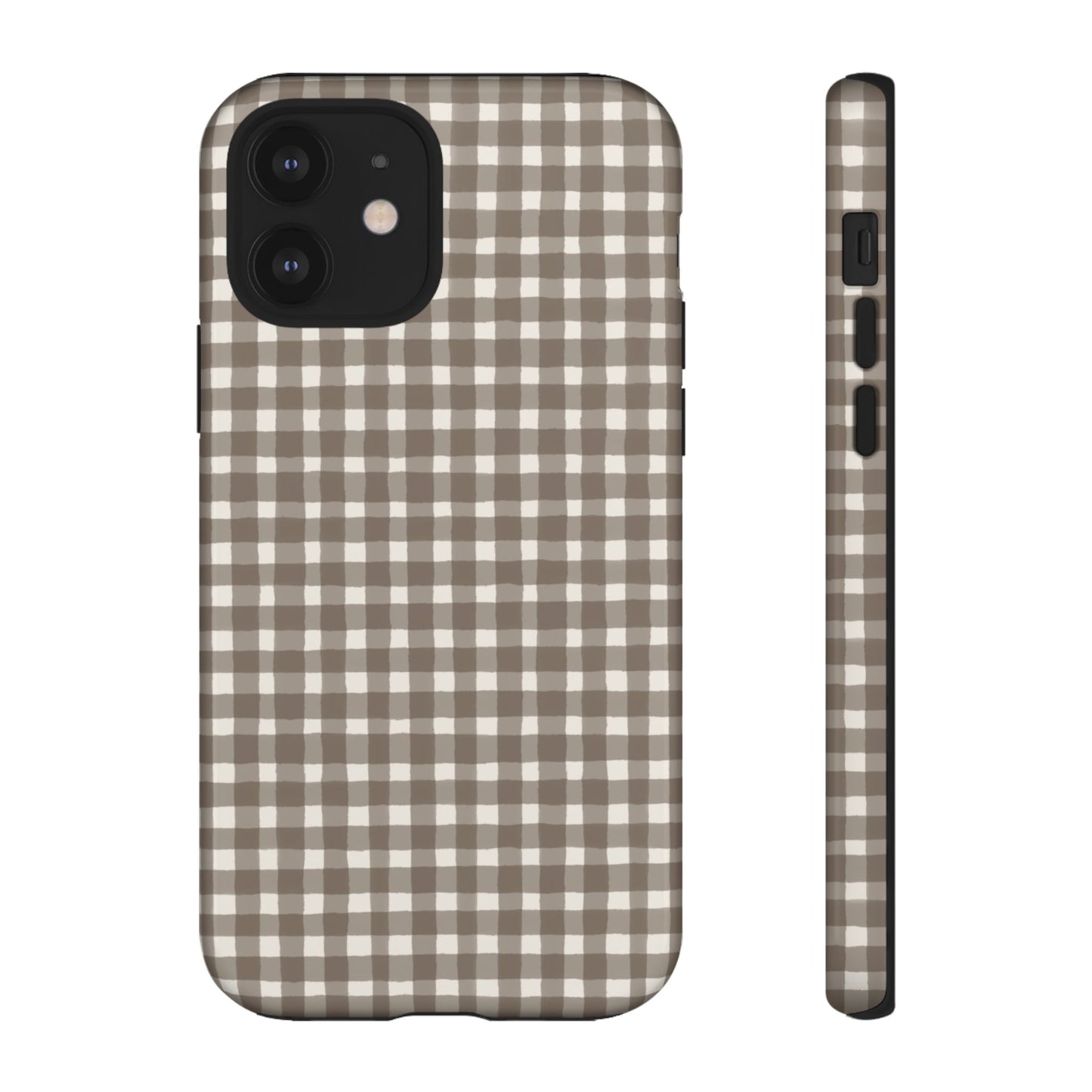 Brown Gingham Tough Phone Case