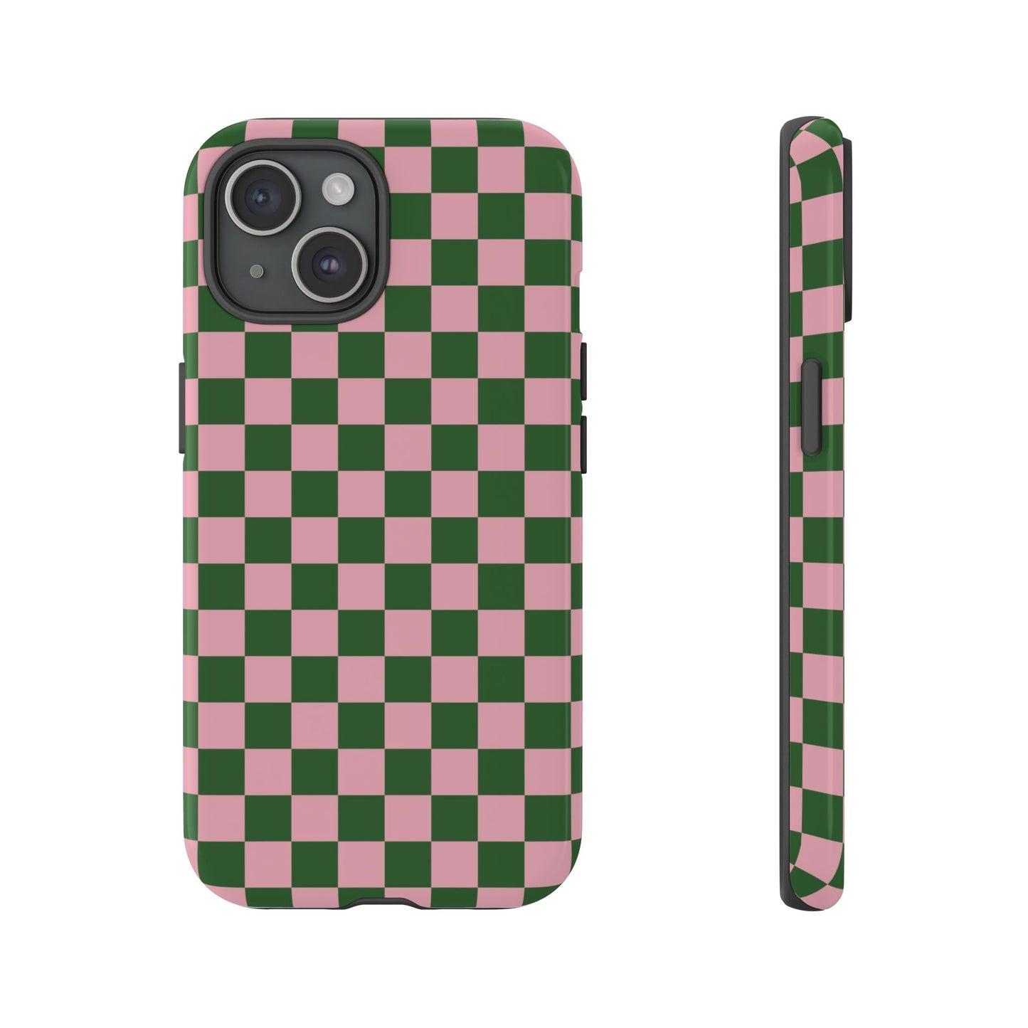 Green & Pink Checkered Phone Case
