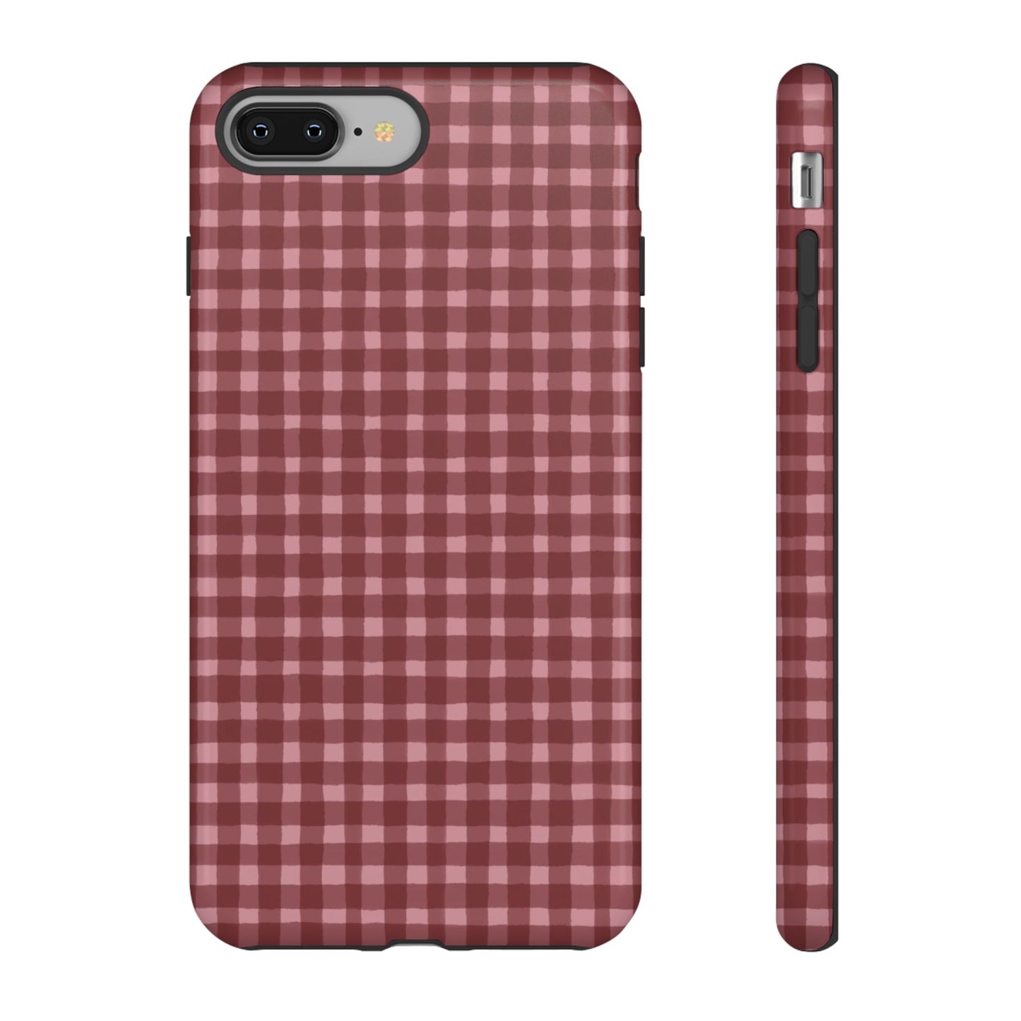 Gingham Burgundy Tough Phone Case