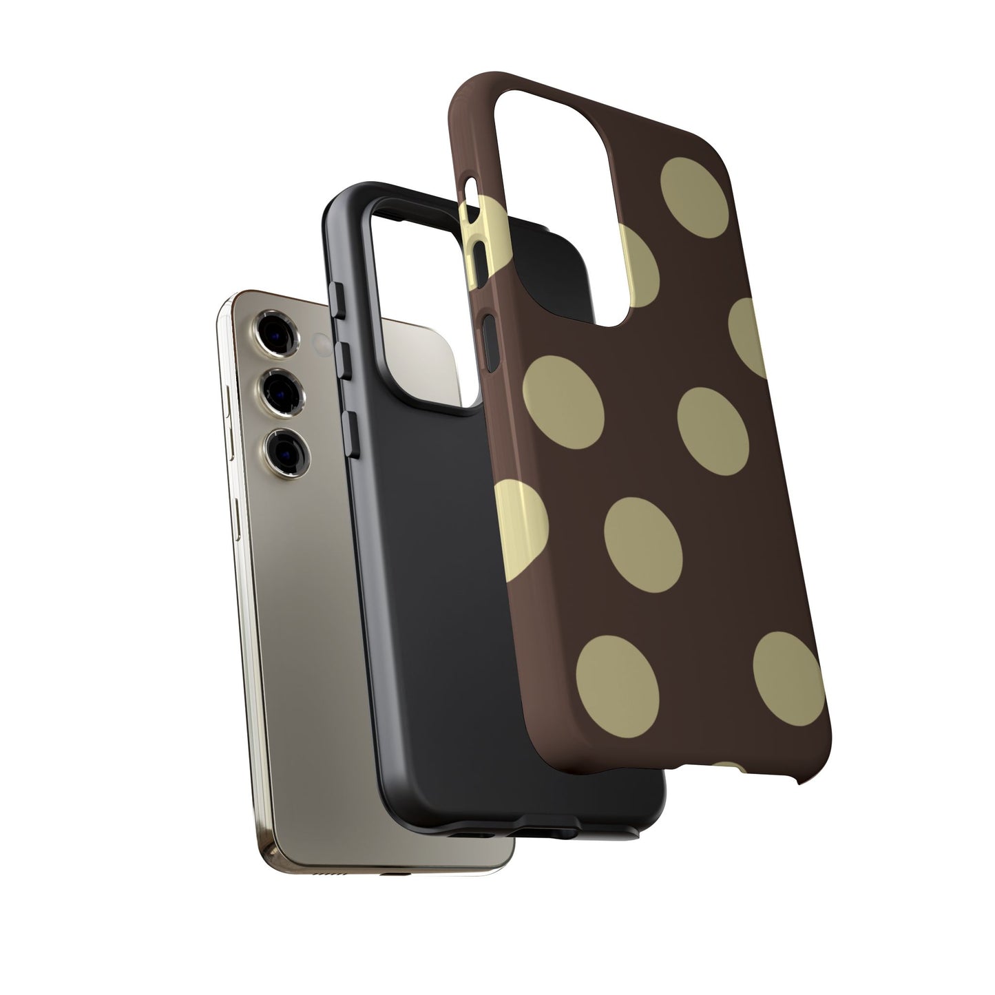 Brown & Butter Yellow Polka Dot Tough Phone Case