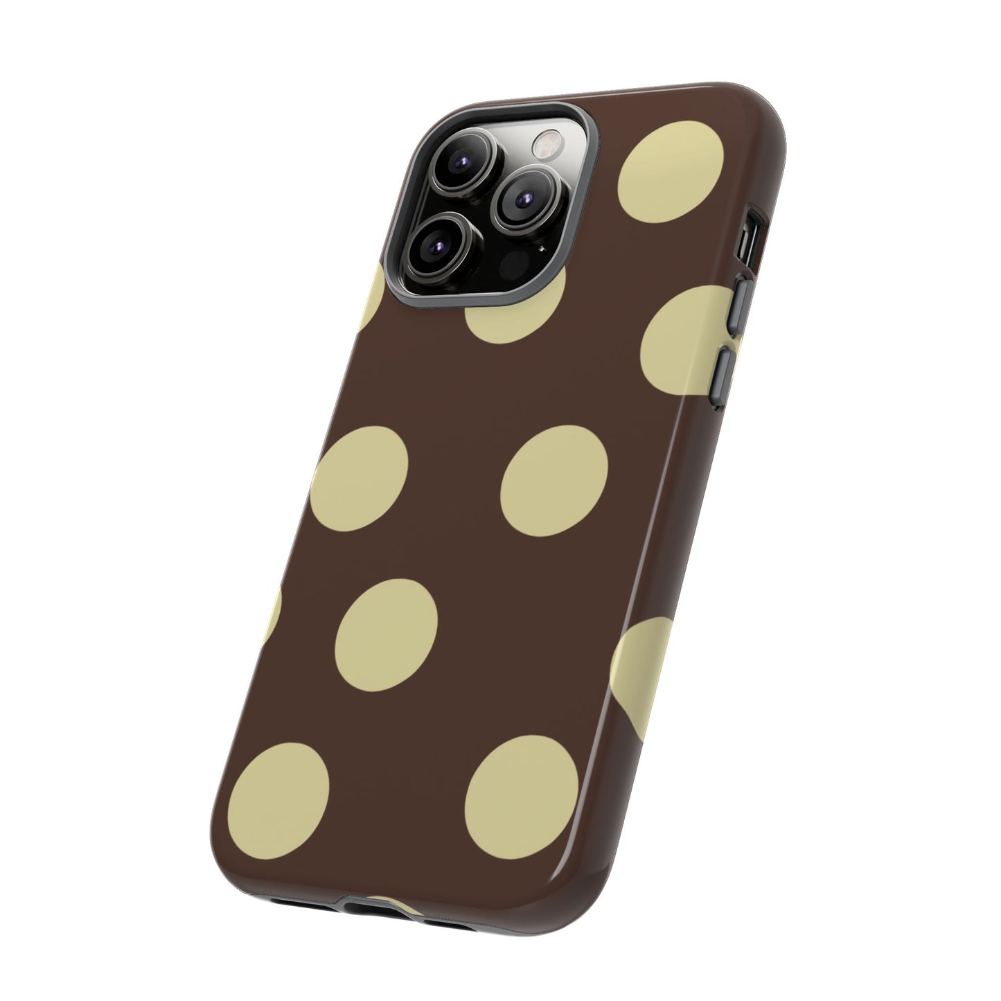 Brown & Butter Yellow Polka Dot Tough Phone Case