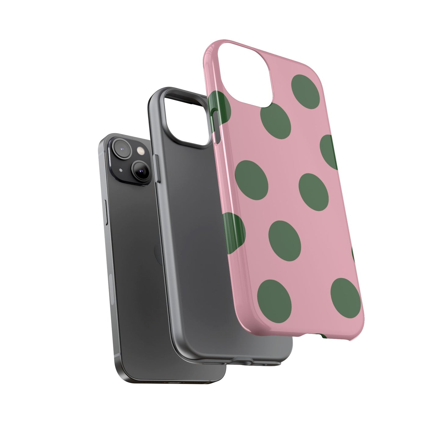 Pink & Green Polka Dot Tough Phone Case