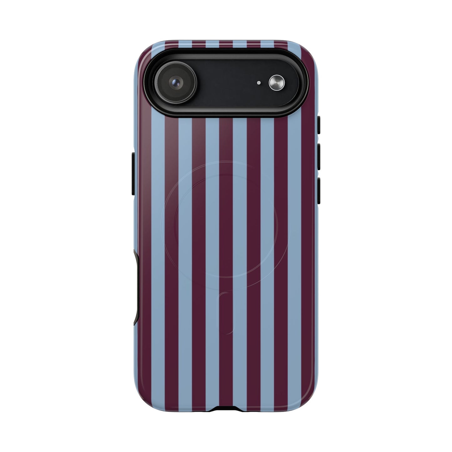 Burgundy & Blue Striped Magnetic Phone Case