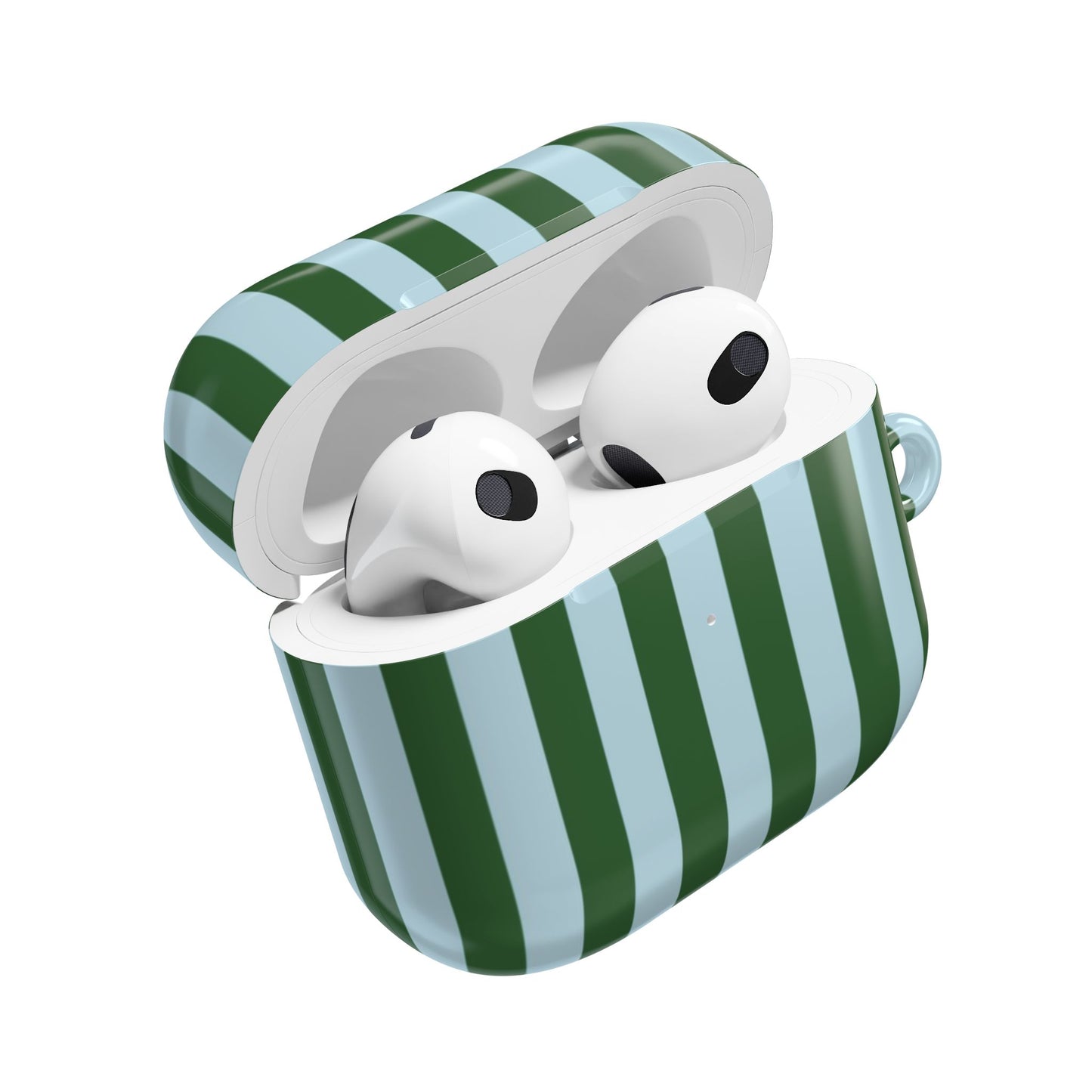 Striped Green AirPod Case – Retro Vertical Stripe Protective Cover