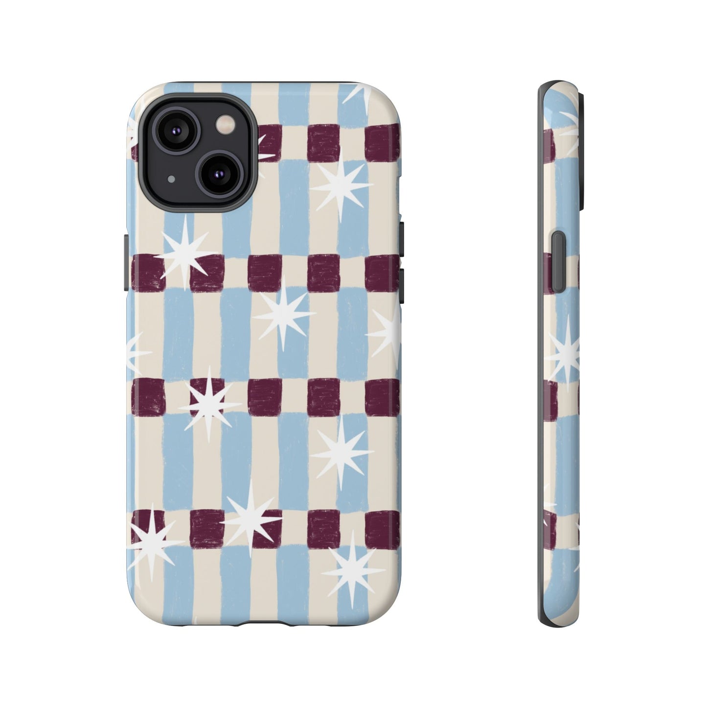 Blue Retro Starburst Tough Phone Case