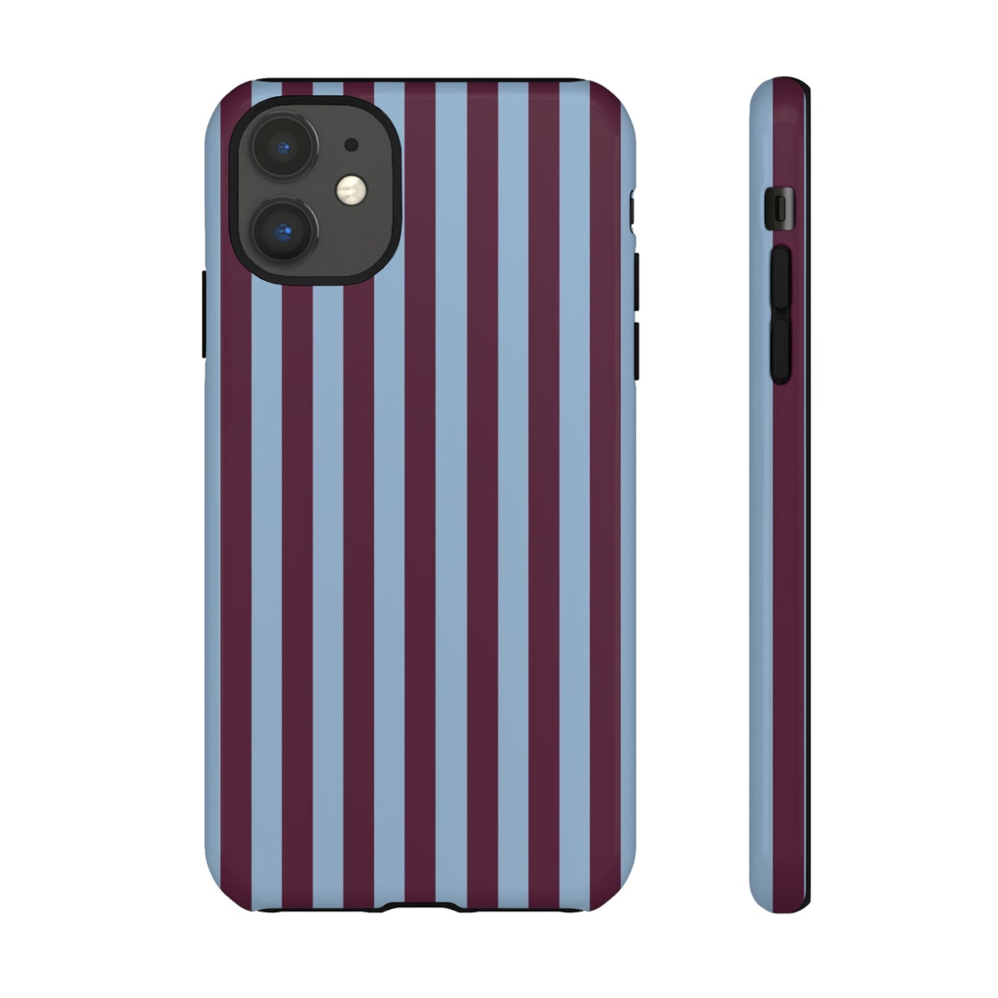 Blue & Burgundy Striped Tough Phone Case