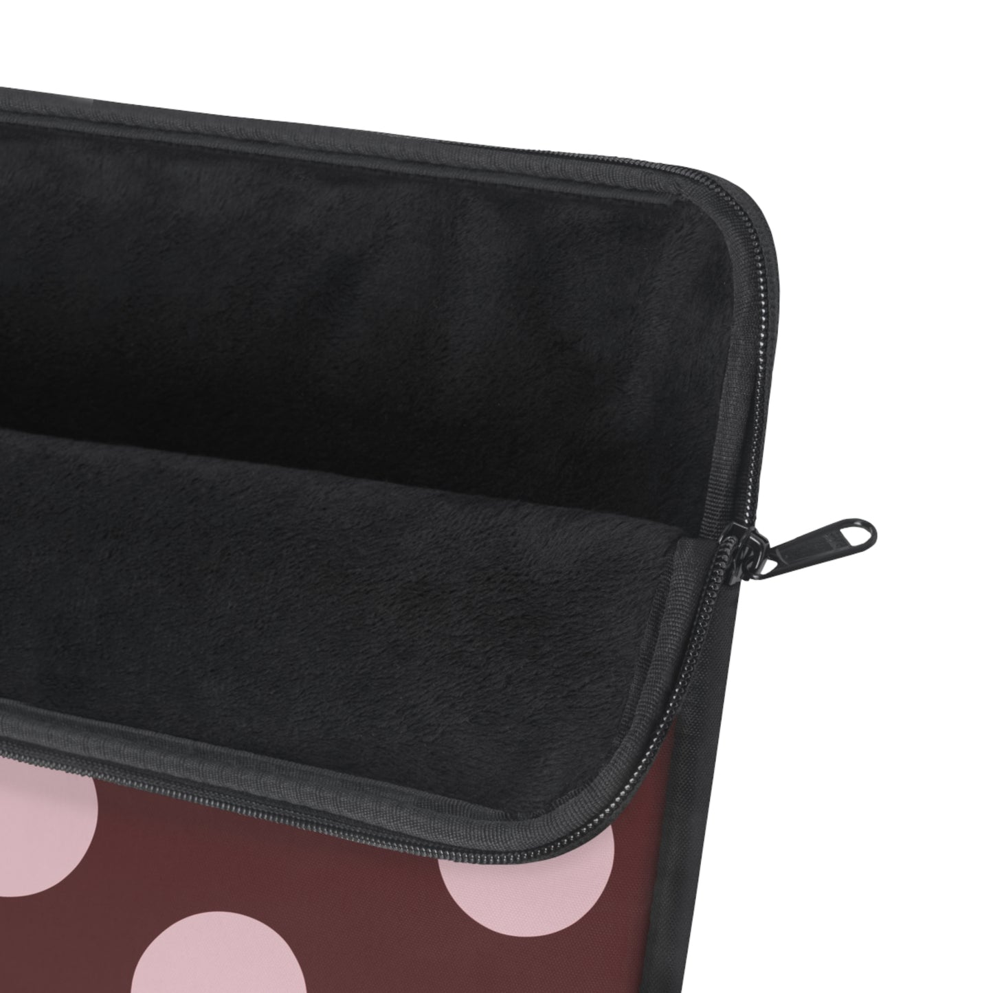 Polka Dot Laptop Sleeve — Pink Dots on Maroon Protective Case