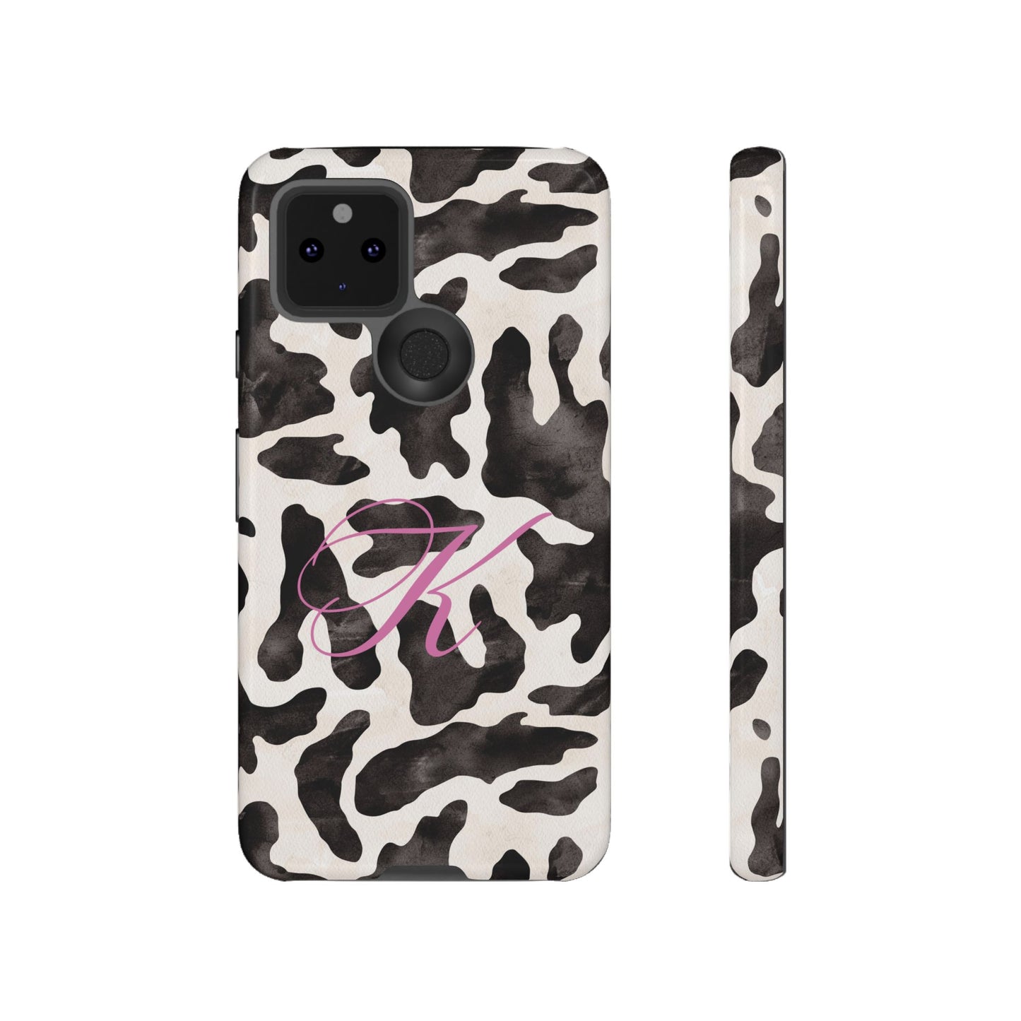 Personalized Monogram Cow Print Tough Phone Case