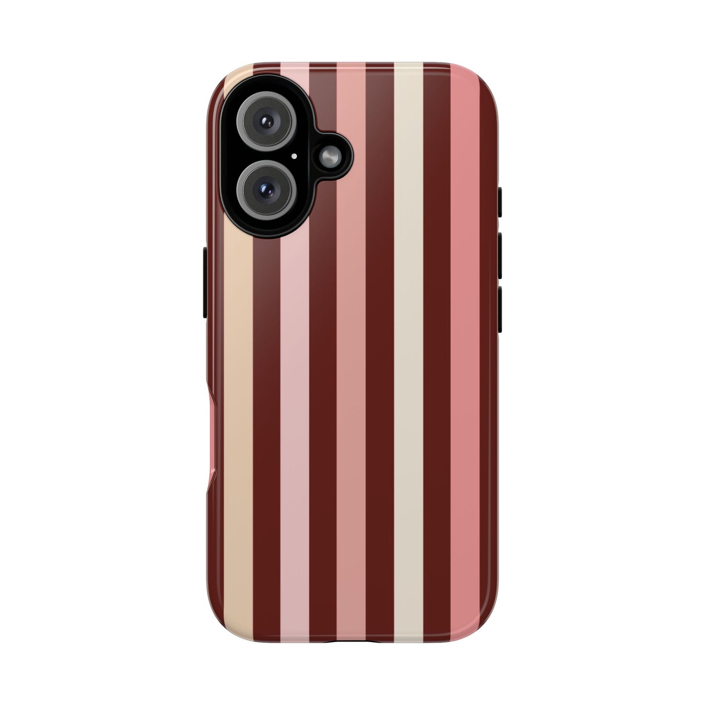 Burgundy Striped Tough Phone Case
