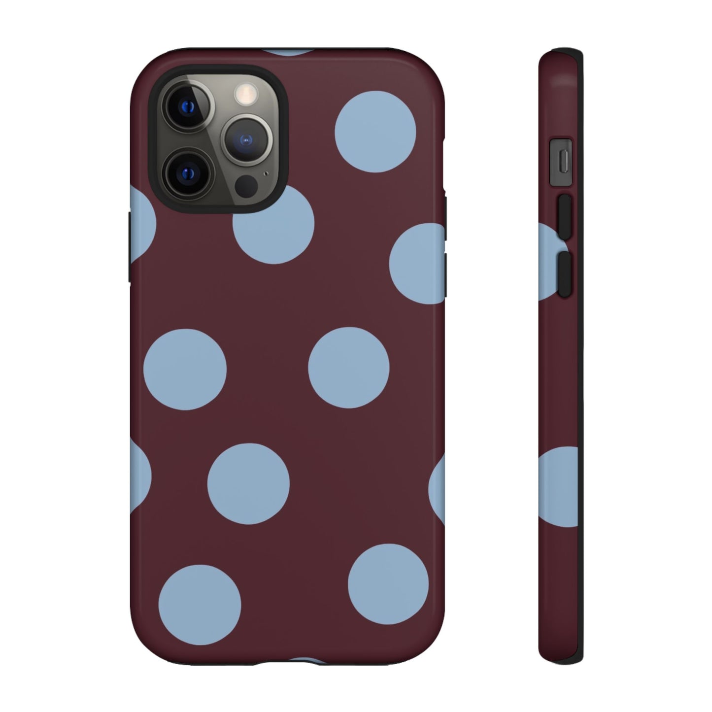 Blue & Burgundy Polka Dot Tough Phone Case