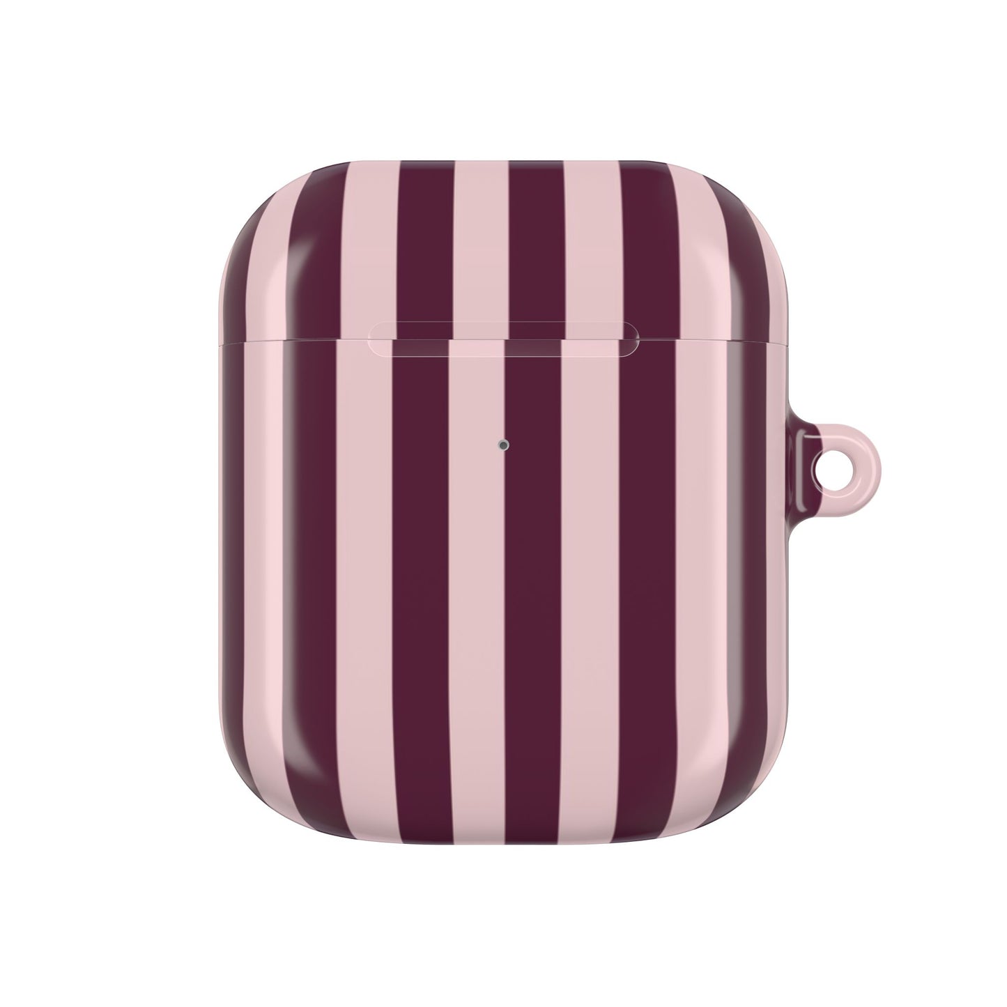 Striped Pink Burgundy AirPod Case – Pink & Maroon Vertical Stripe Protective Case