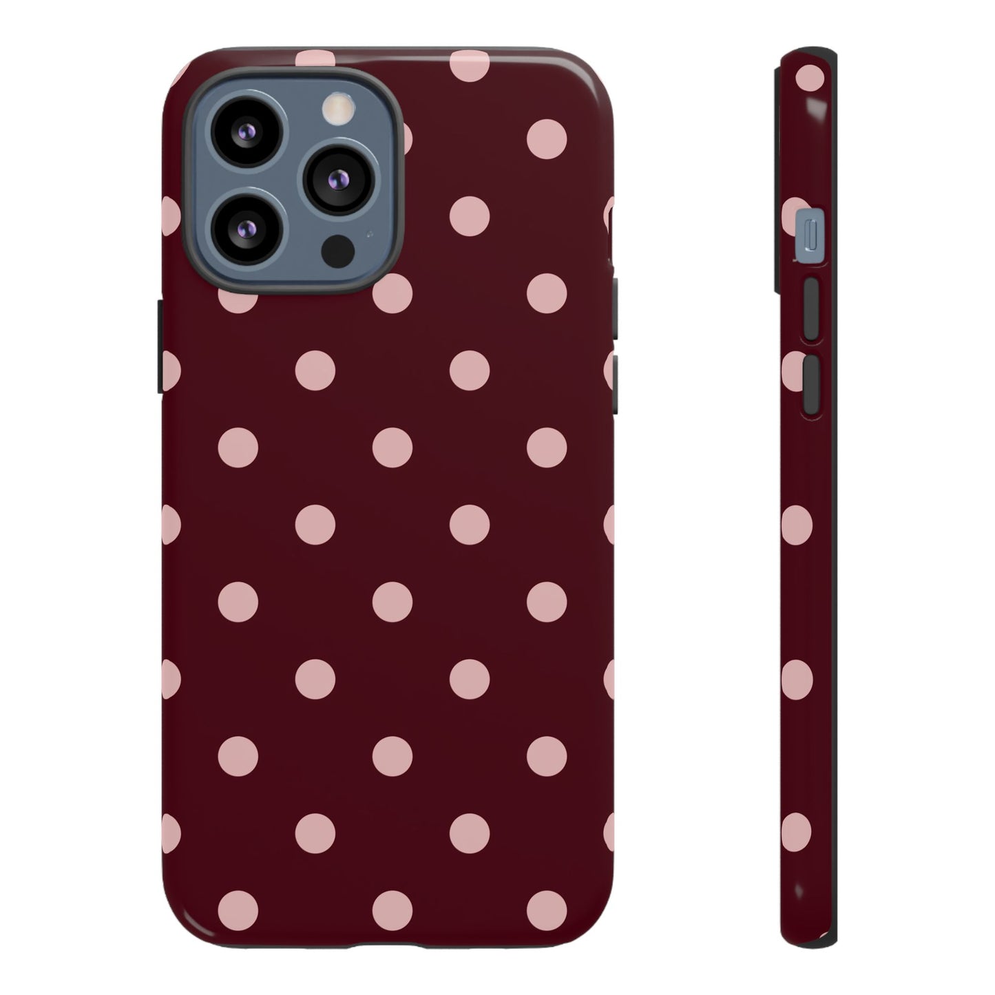 Burgundy & Blush Polka Dot Tough Phone Case