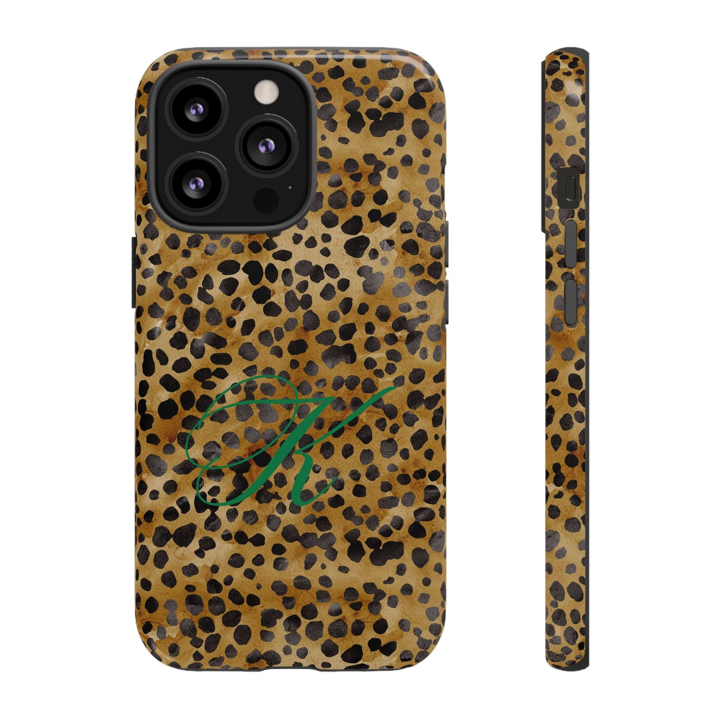 Personalized Initial Leopard Monogram Tough Case
