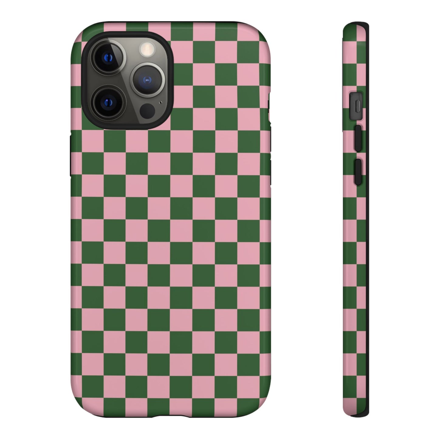 Green & Pink Checkered Phone Case