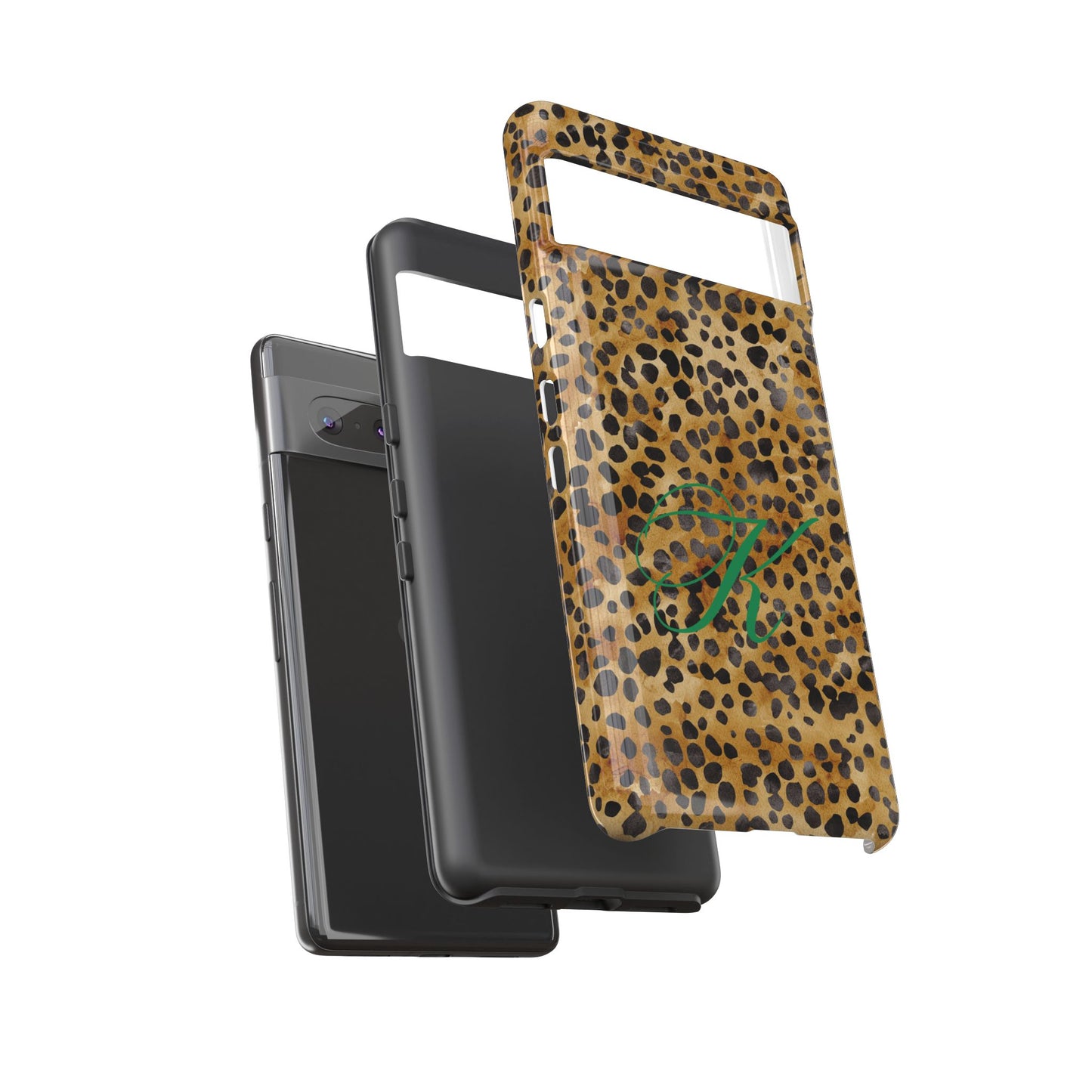 Personalized Initial Leopard Monogram Tough Case