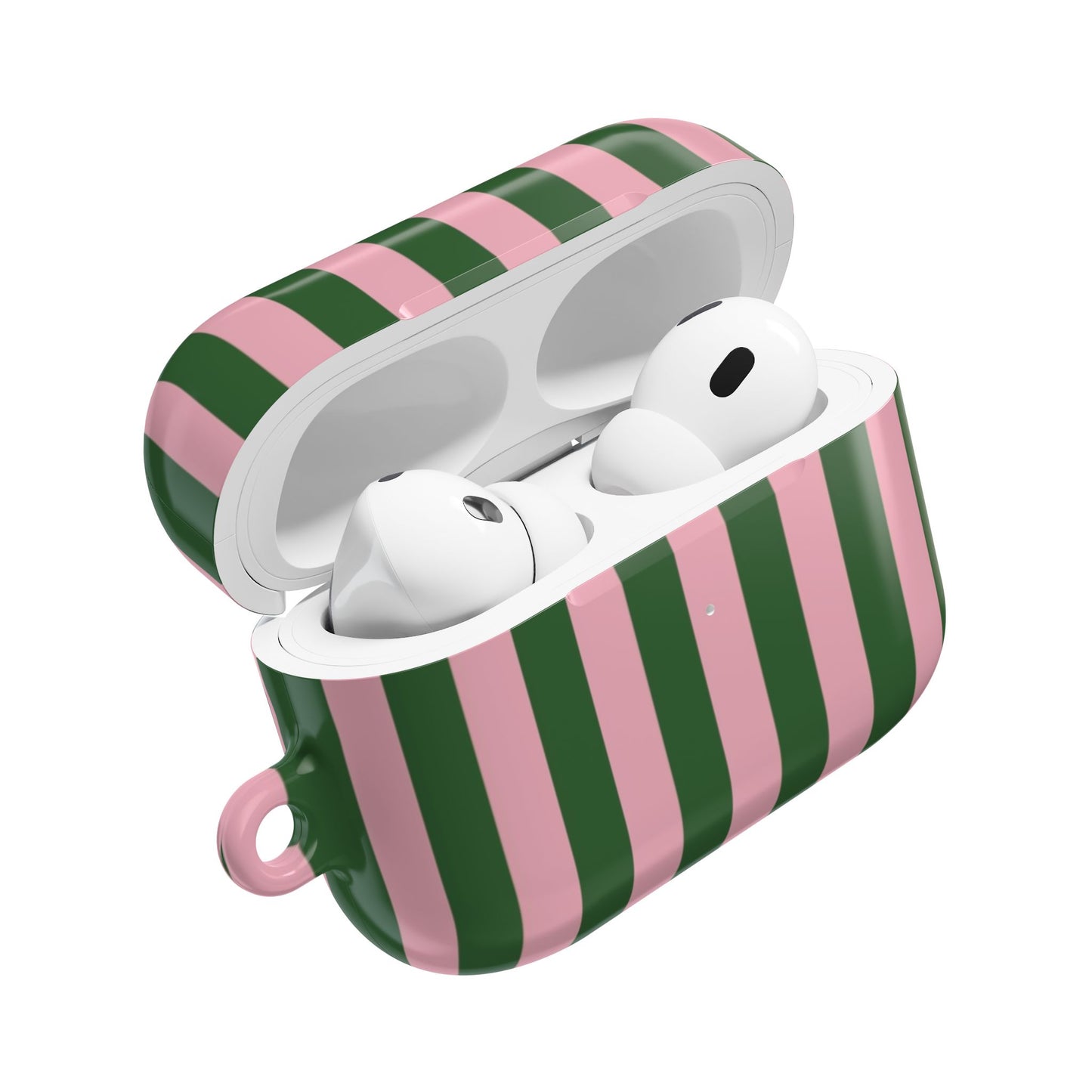 AirPods Case — Pink & Green Vertical Stripe Protective Cover