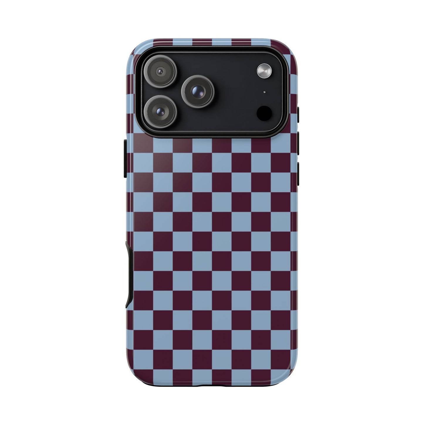 Blue & Burgundy Checkered Phone Case