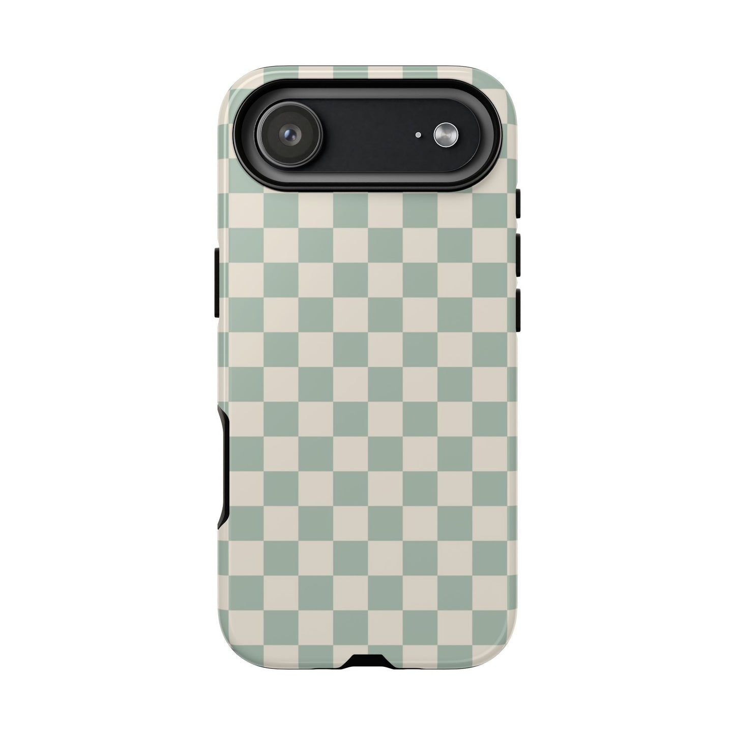 Sage Green & Beige Checkered Phone Case