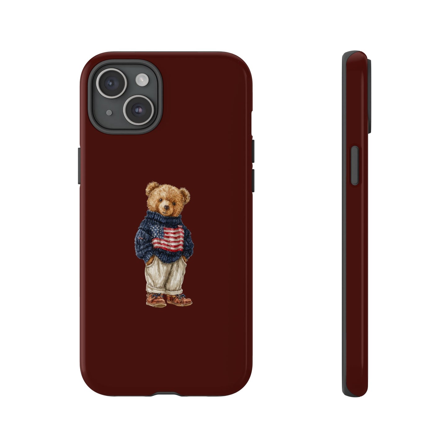 Teddy Bear in American Flag Sweater Tough Phone Case