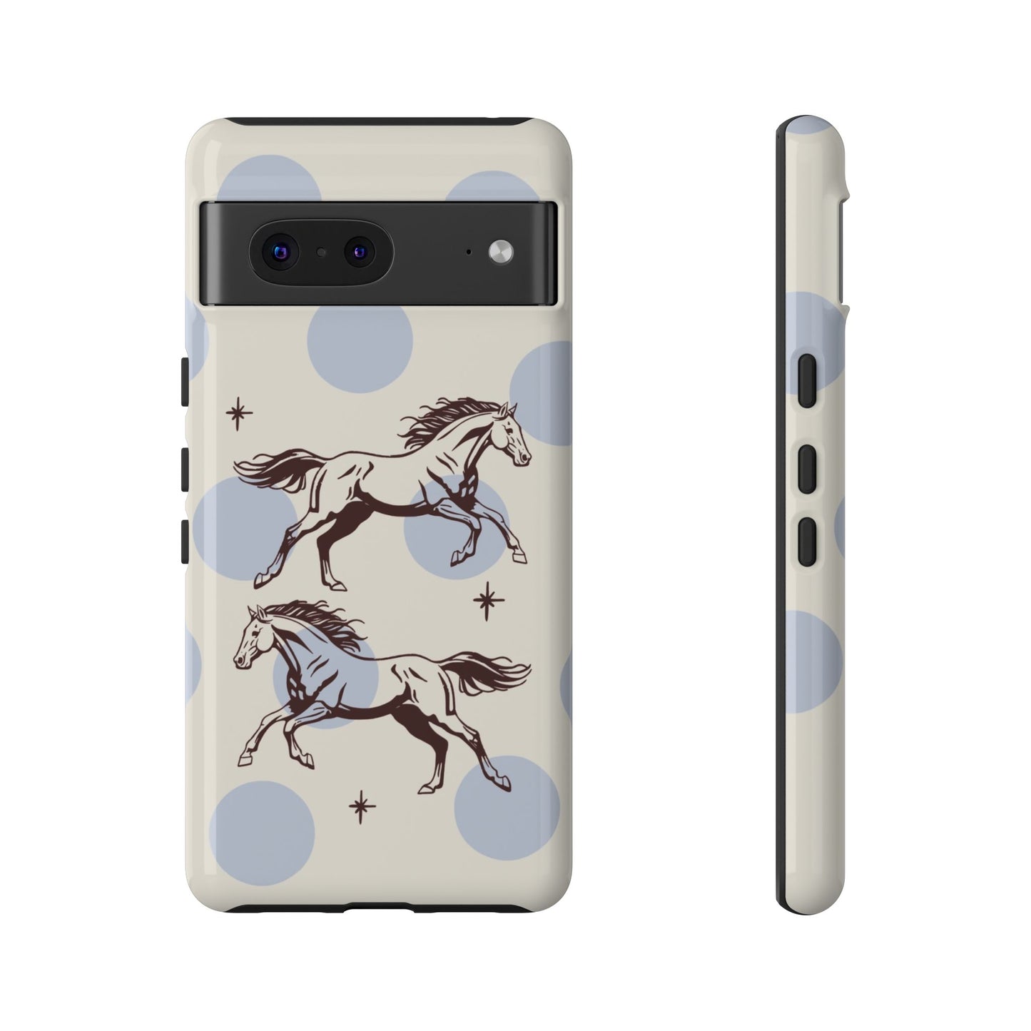 Horse Polka Dot Phone Case — Vintage Running Horses iPhone Cover