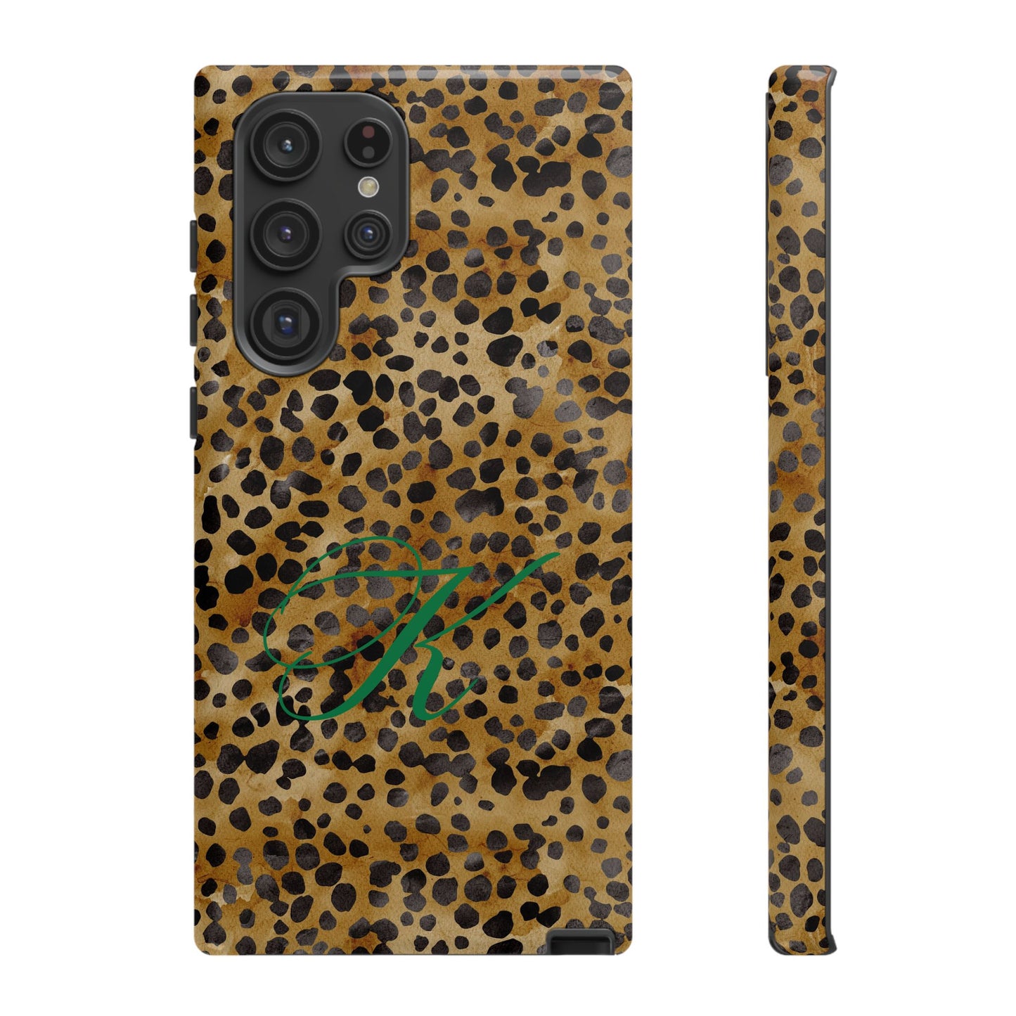 Personalized Initial Leopard Monogram Tough Case