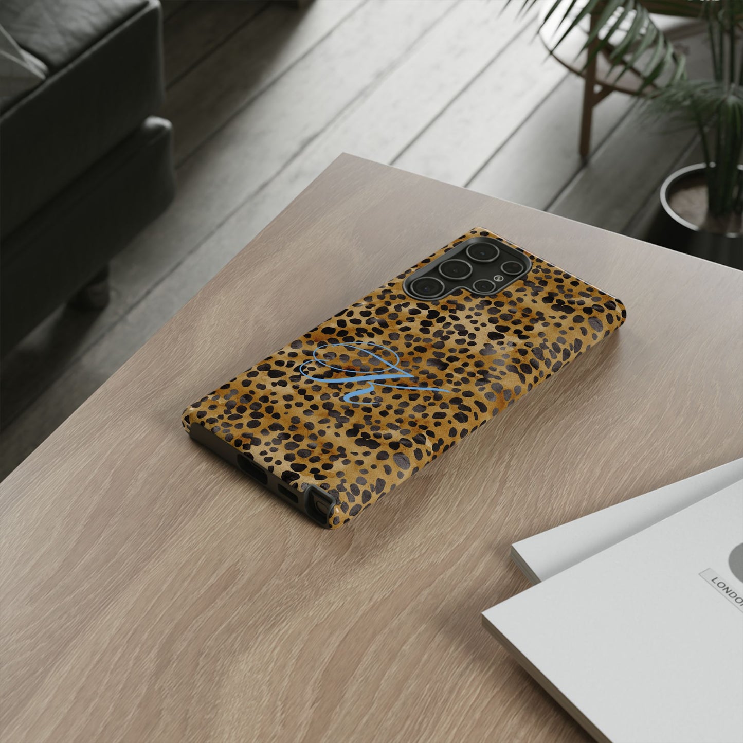 Personalized Initial Leopard Monogram Tough Case