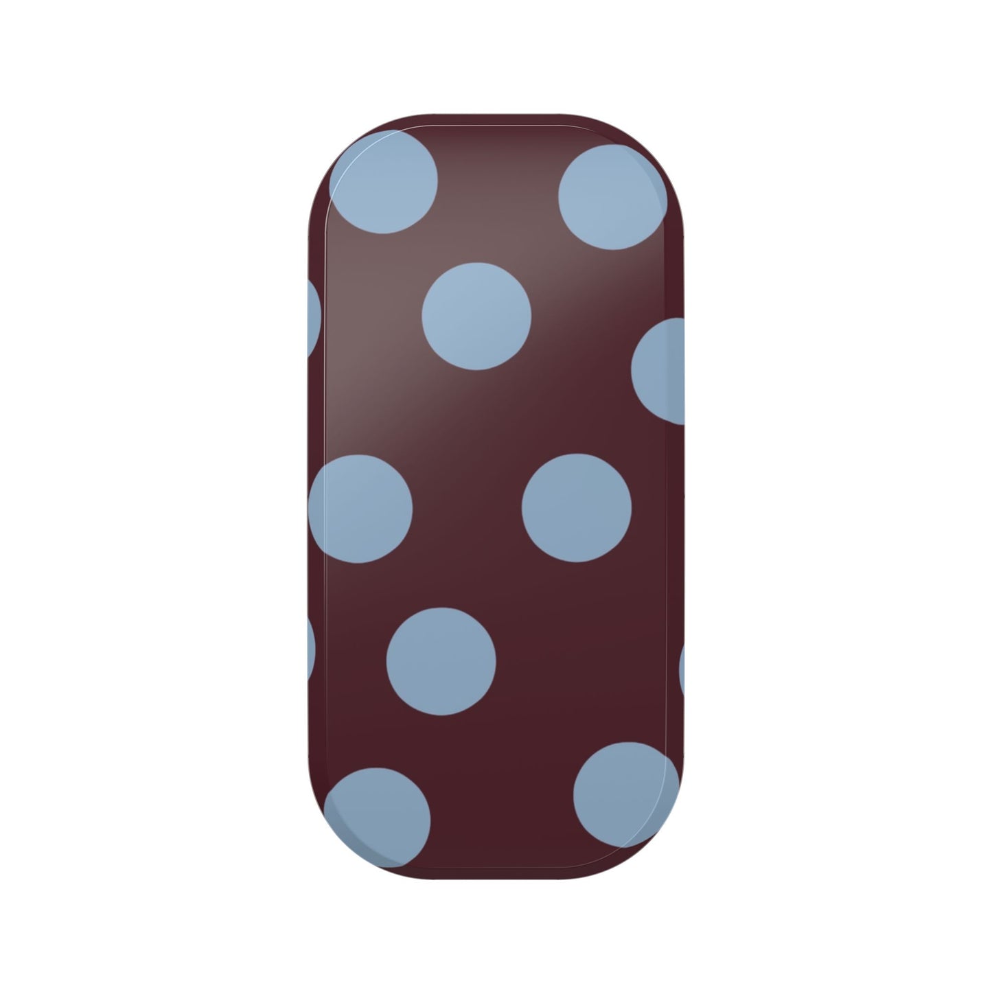 Polka Dot Clickit Phone Stand — Burgundy & Powder Blue Grip