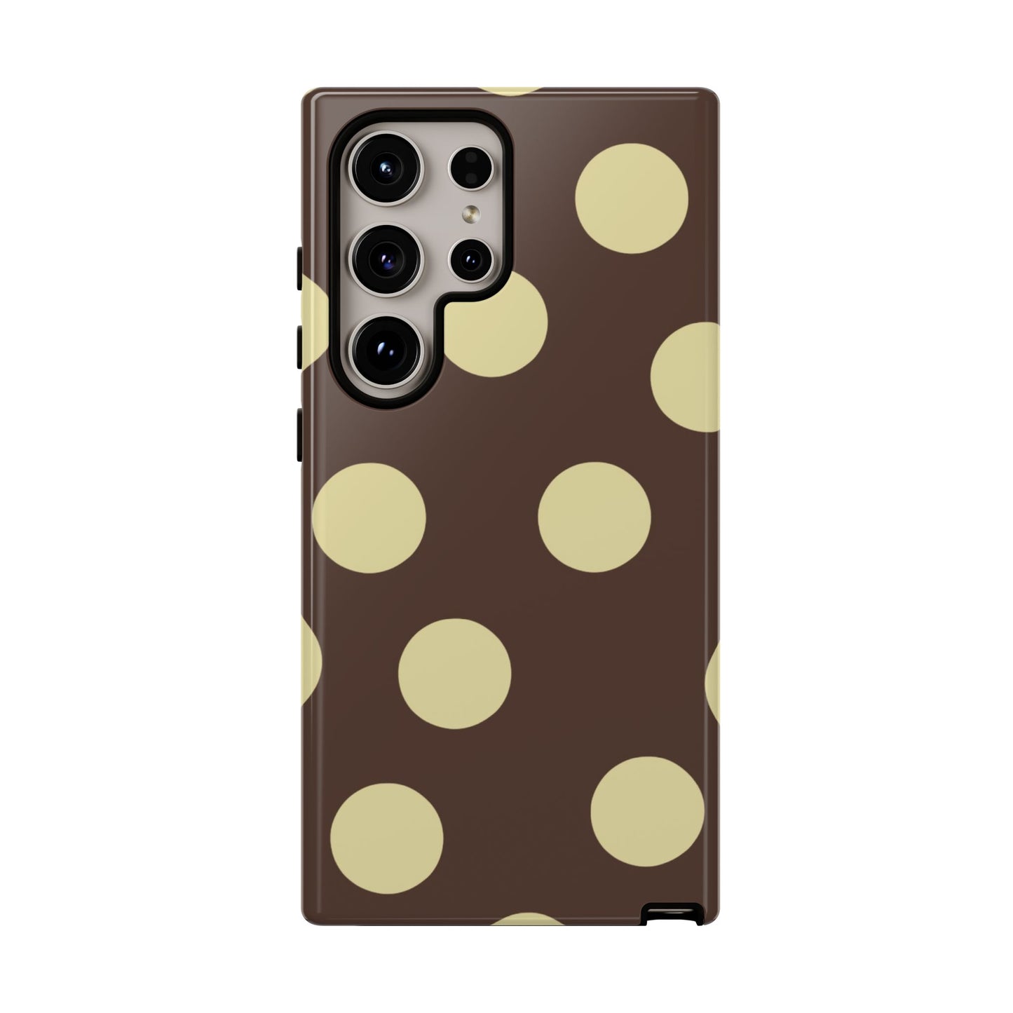 Brown & Butter Yellow Polka Dot Tough Phone Case