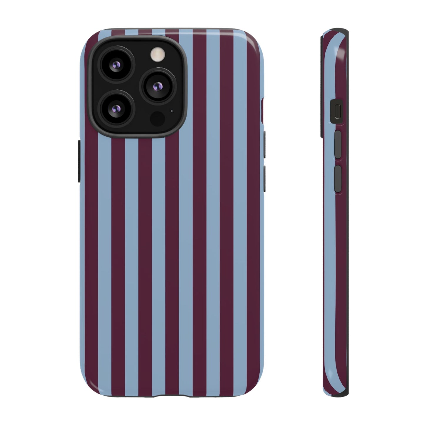 Blue & Burgundy Striped Tough Phone Case