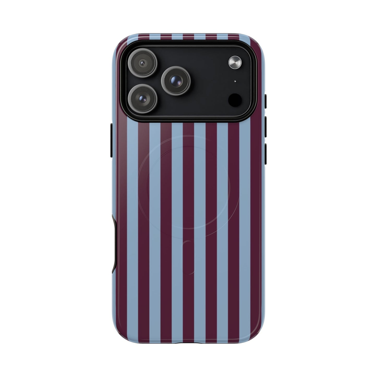 Burgundy & Blue Striped Magnetic Phone Case