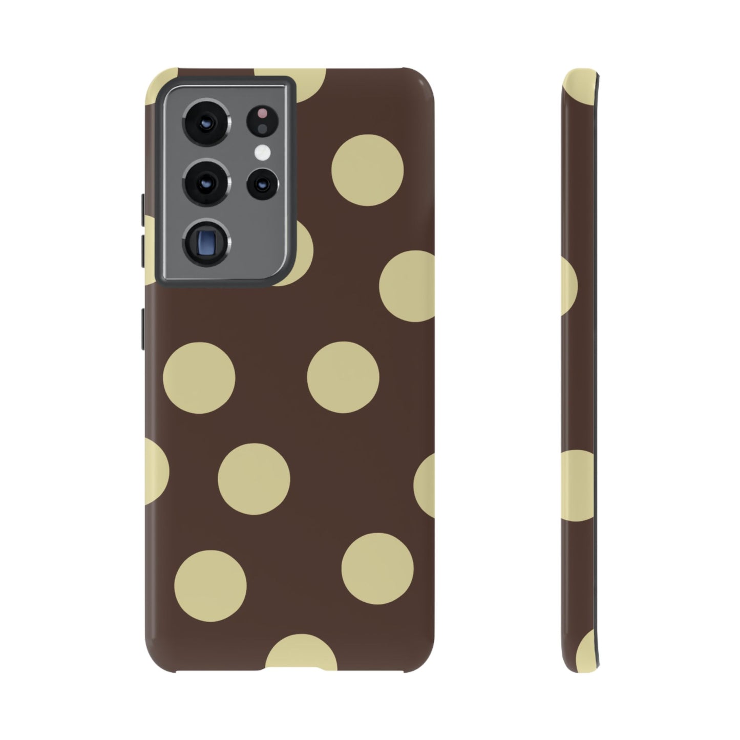 Brown & Butter Yellow Polka Dot Tough Phone Case