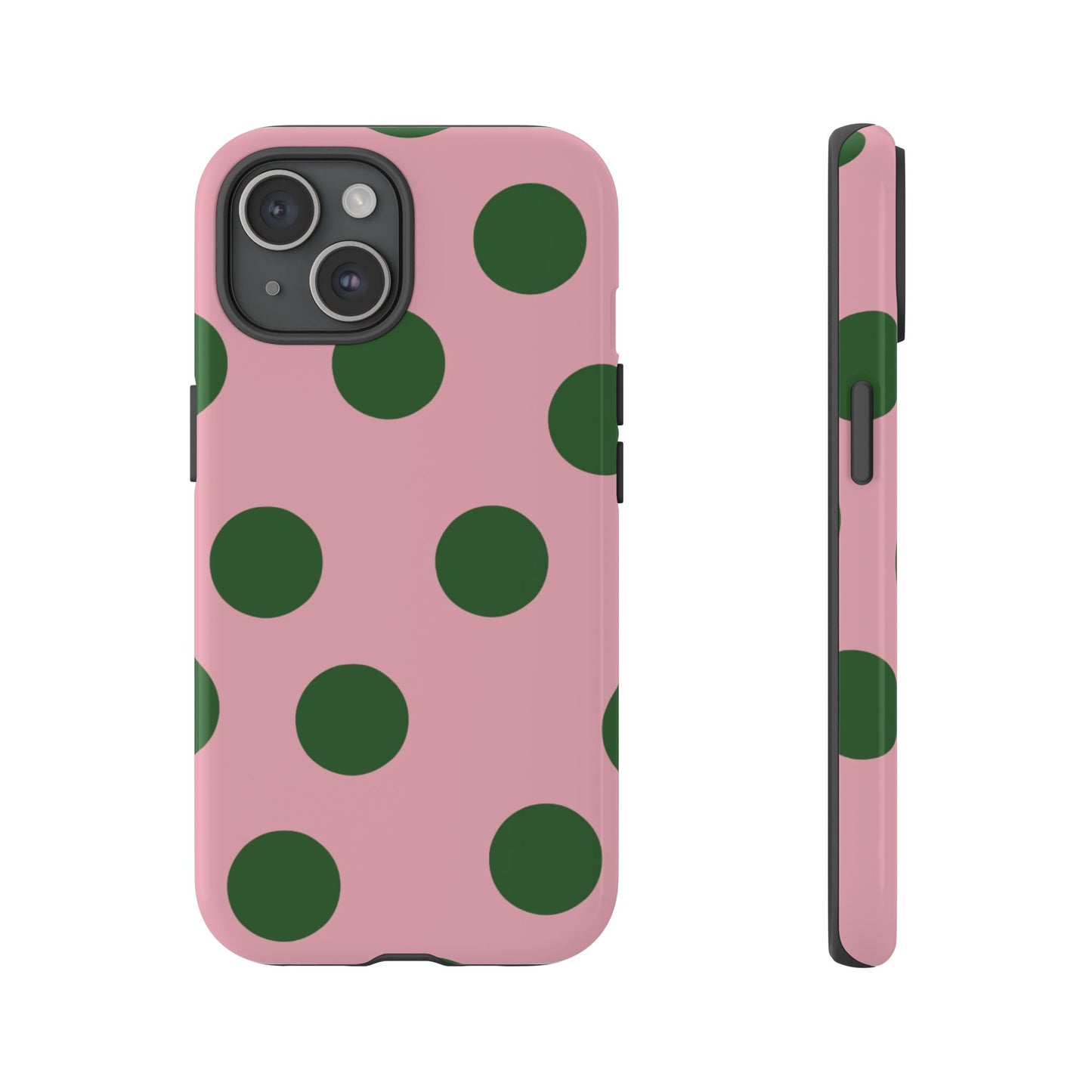 Pink & Green Polka Dot Tough Phone Case