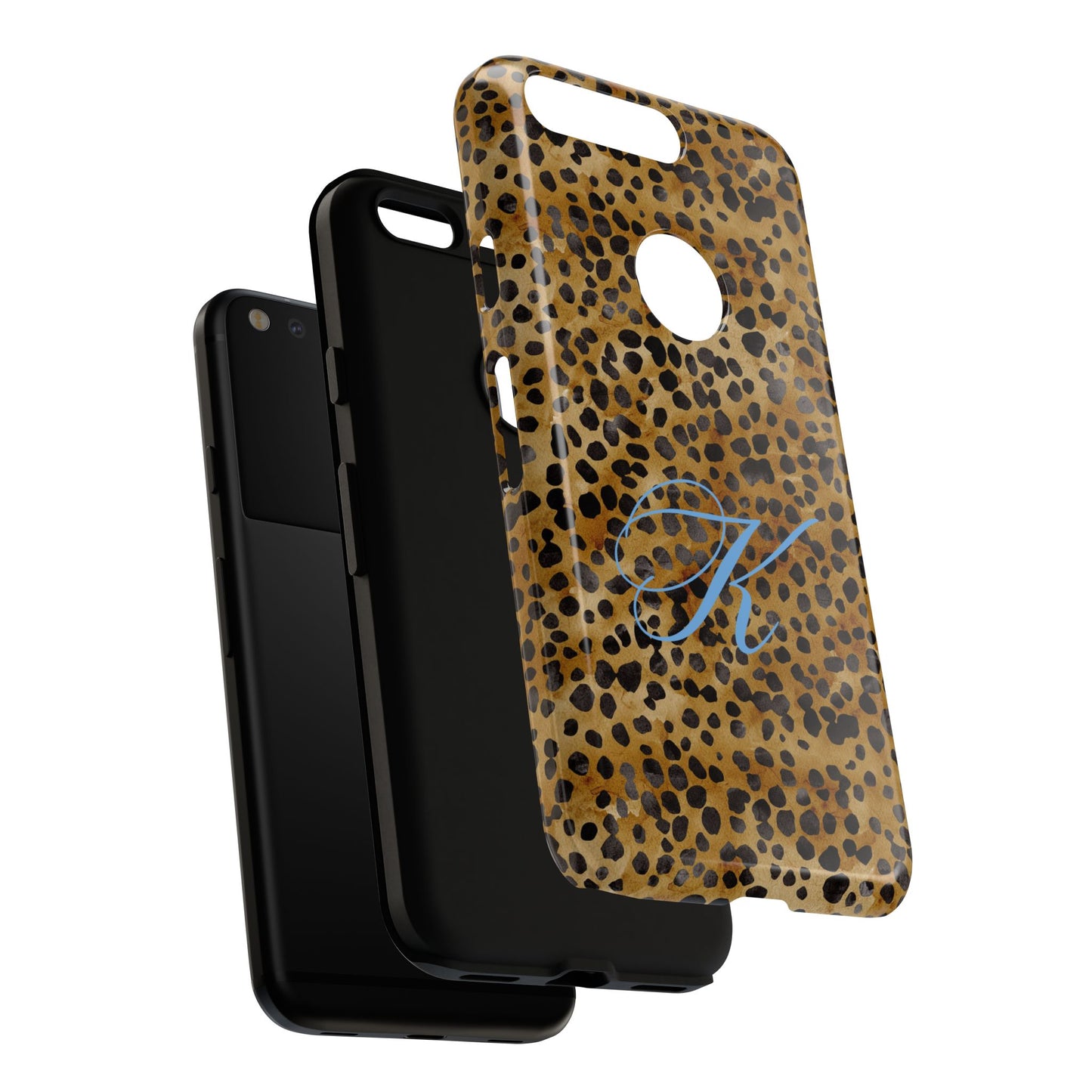 Personalized Initial Leopard Monogram Tough Case