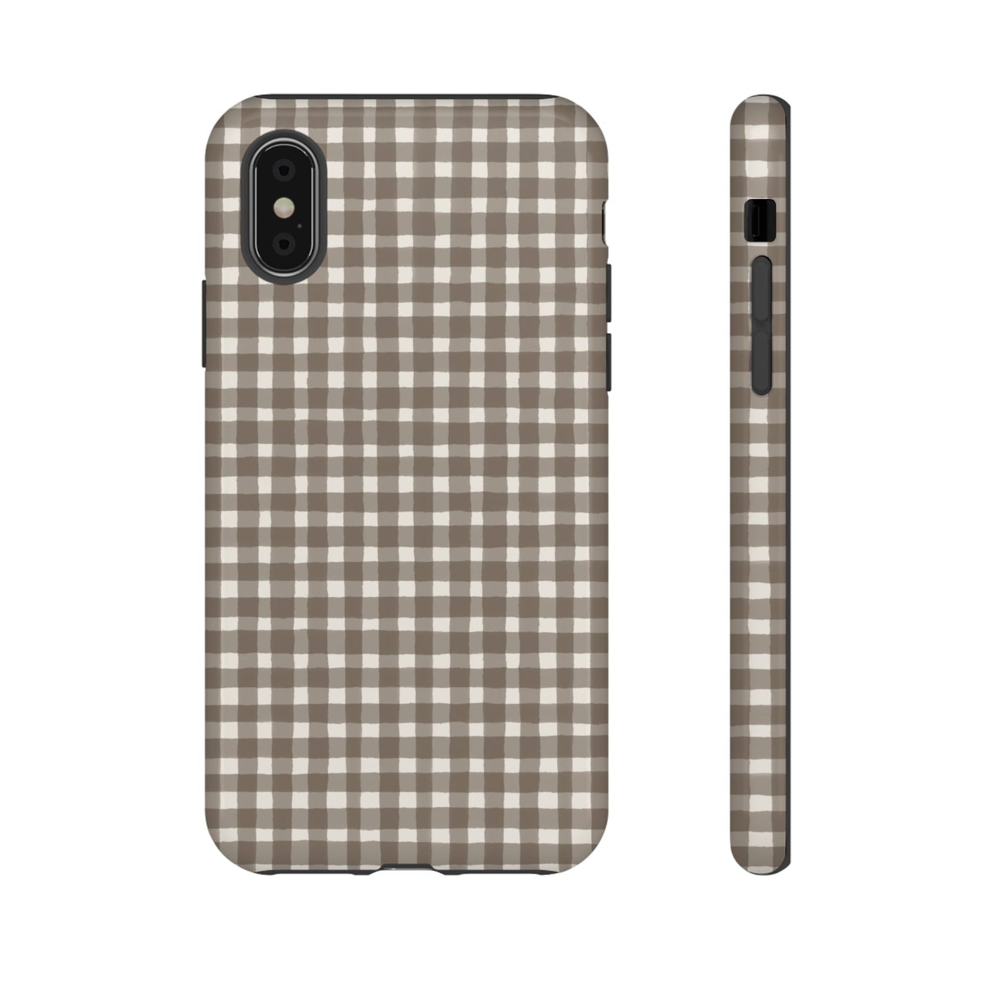 Brown Gingham Tough Phone Case