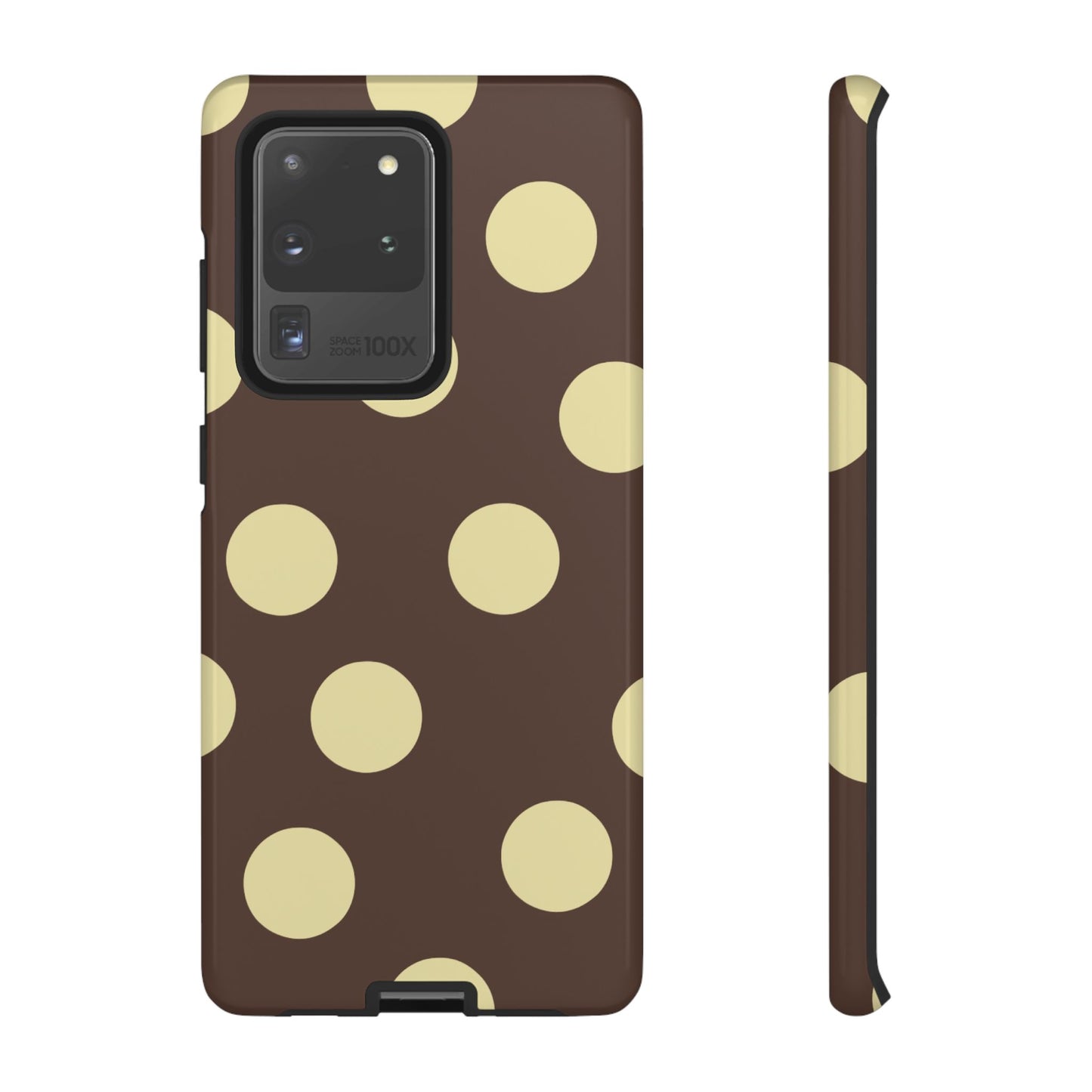 Brown & Butter Yellow Polka Dot Tough Phone Case