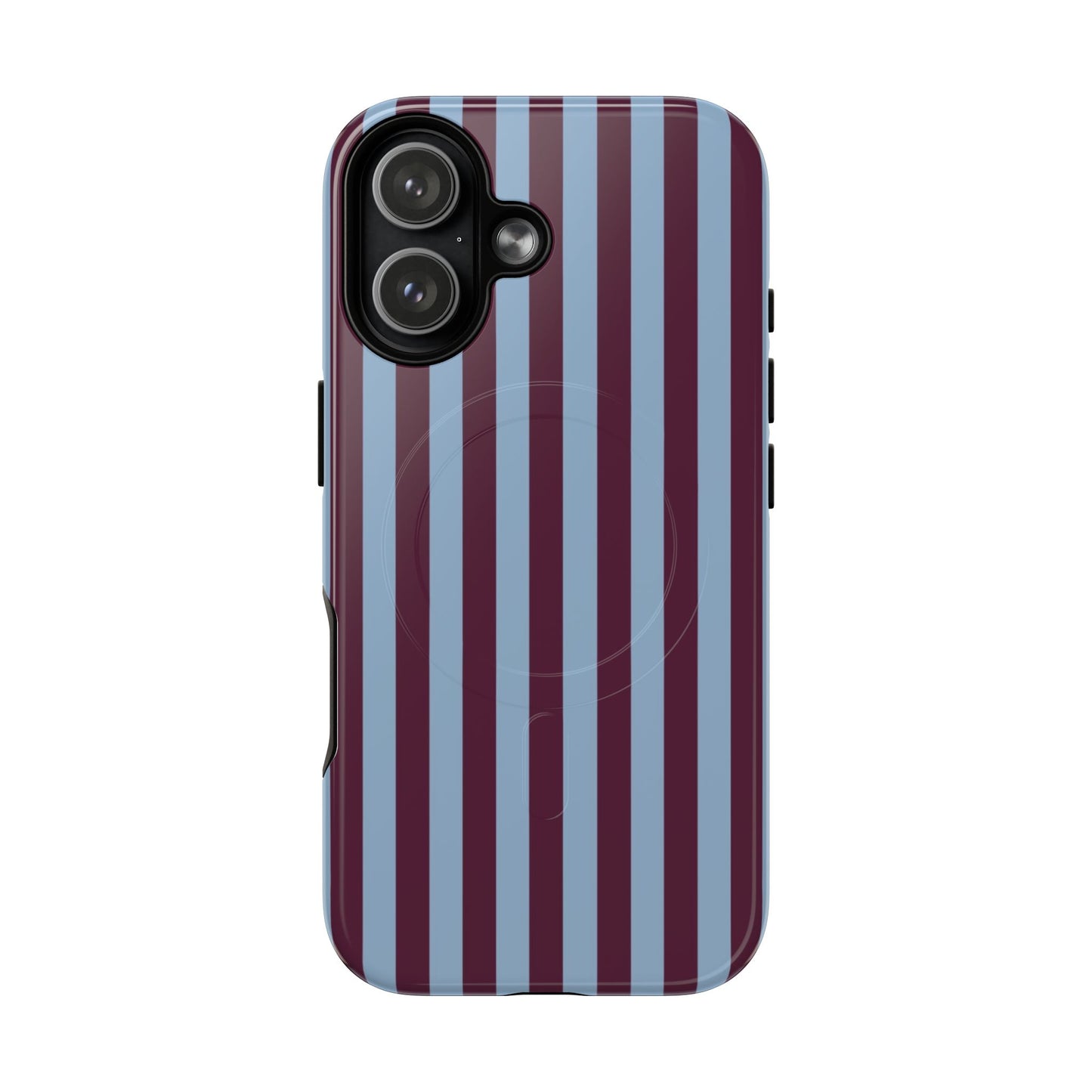 Burgundy & Blue Striped Magnetic Phone Case