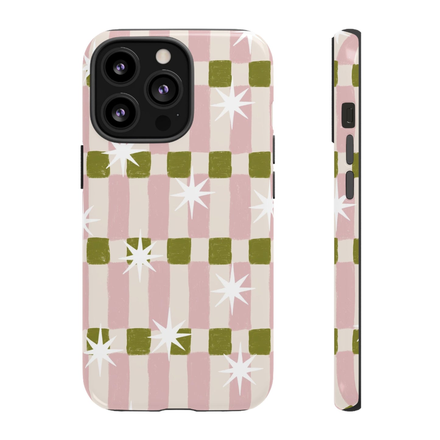 Pink Retro Starburst Tough Phone Case