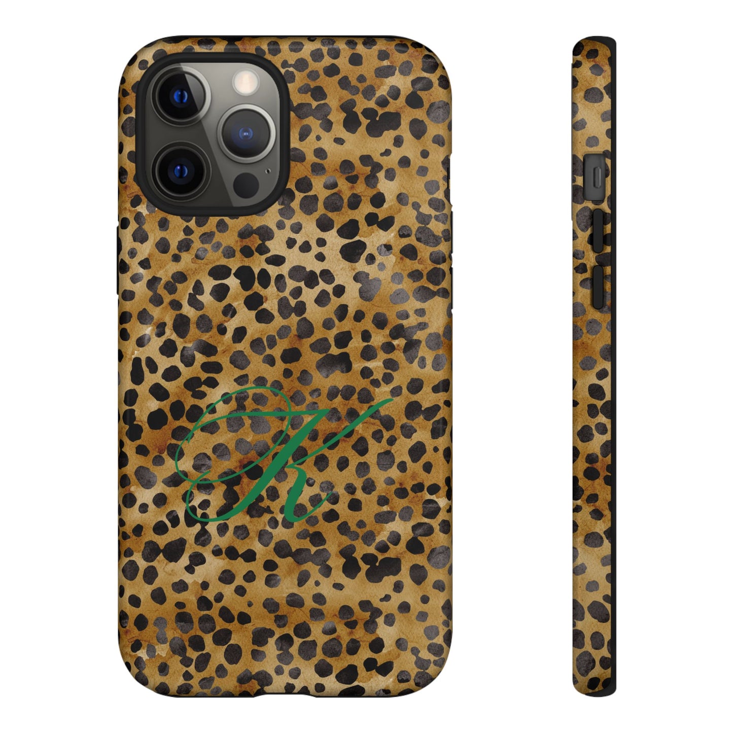 Personalized Initial Leopard Monogram Tough Case