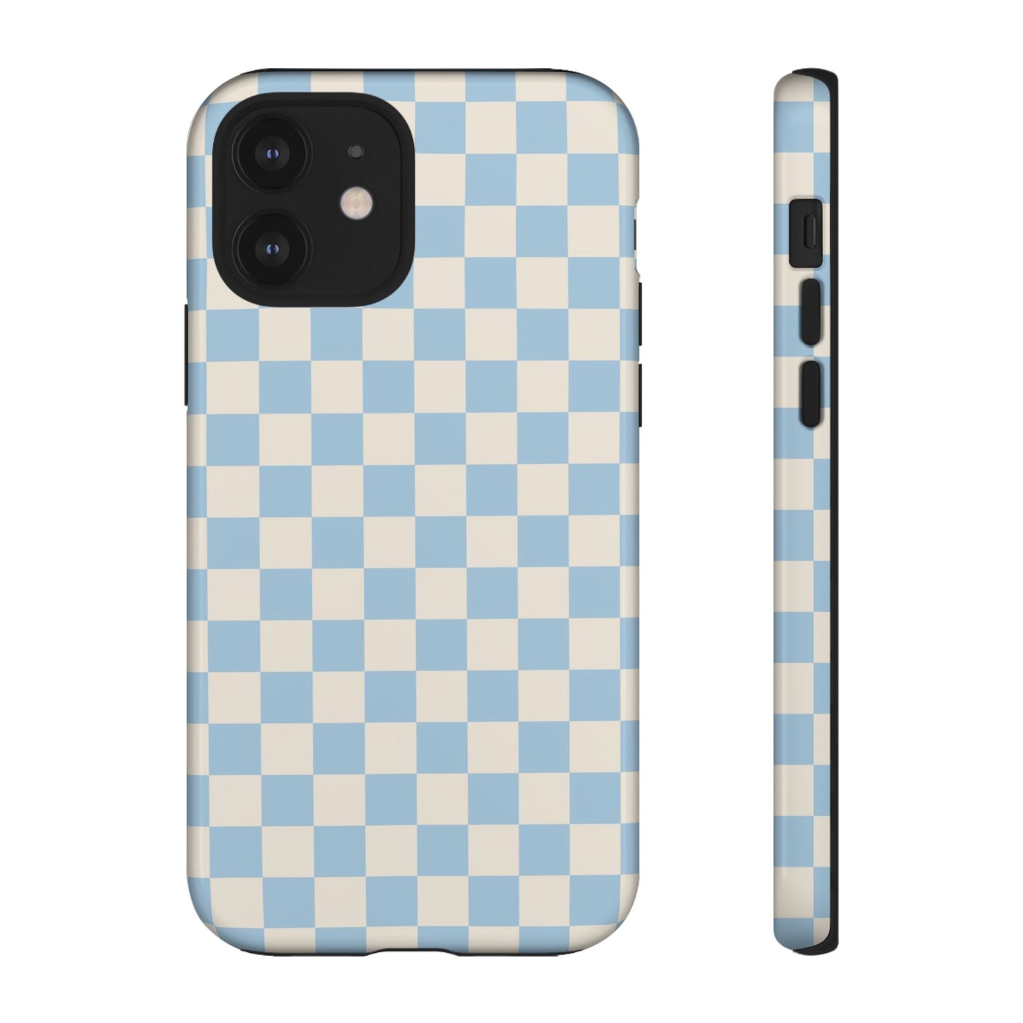 Blue & Beige Checkered Phone Case